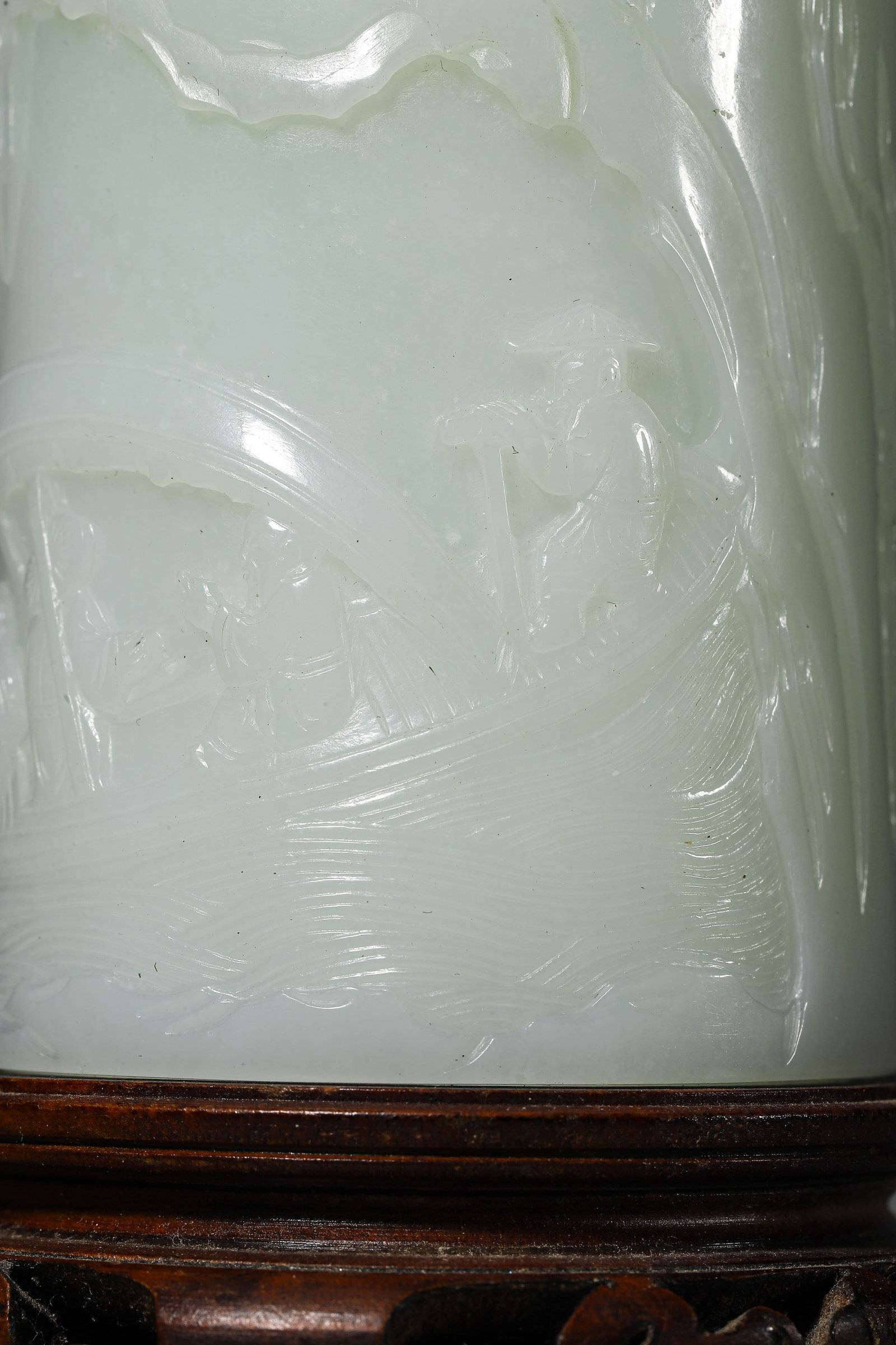 A HETIAN WHITE JADE BRUSH POT - 3