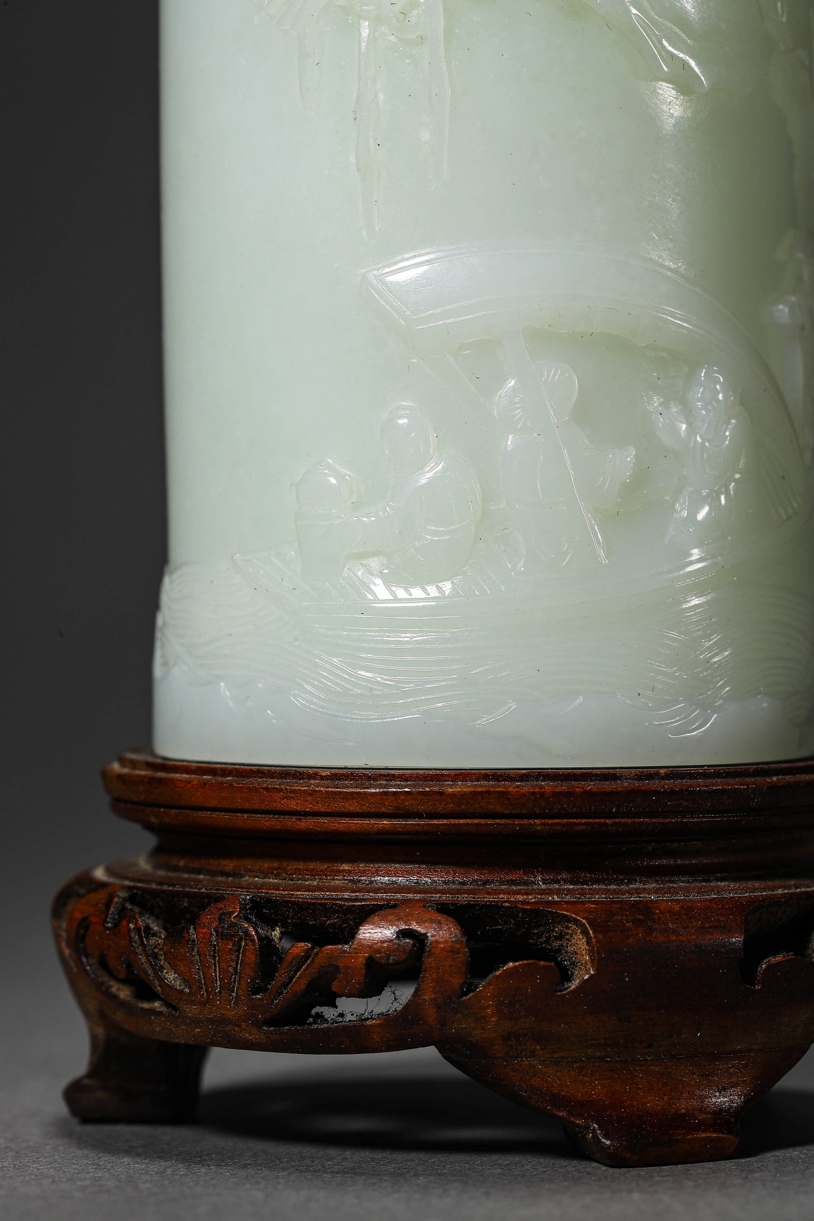 A HETIAN WHITE JADE BRUSH POT - 4