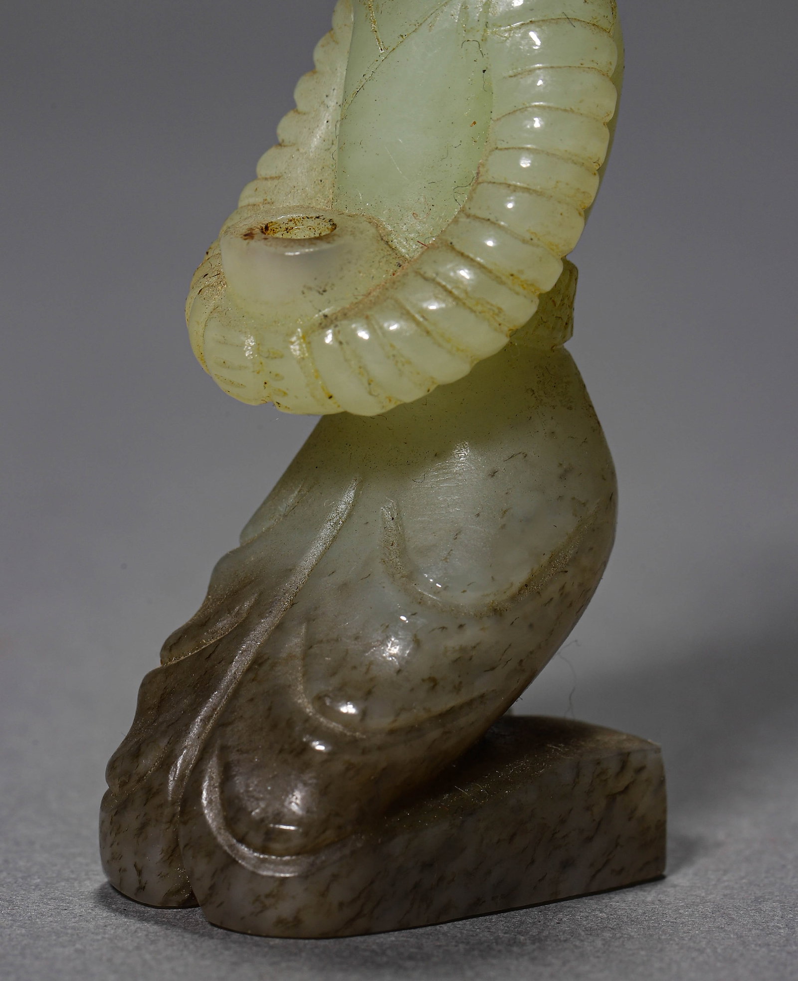 A JADE KNEELING FIGURE - 4
