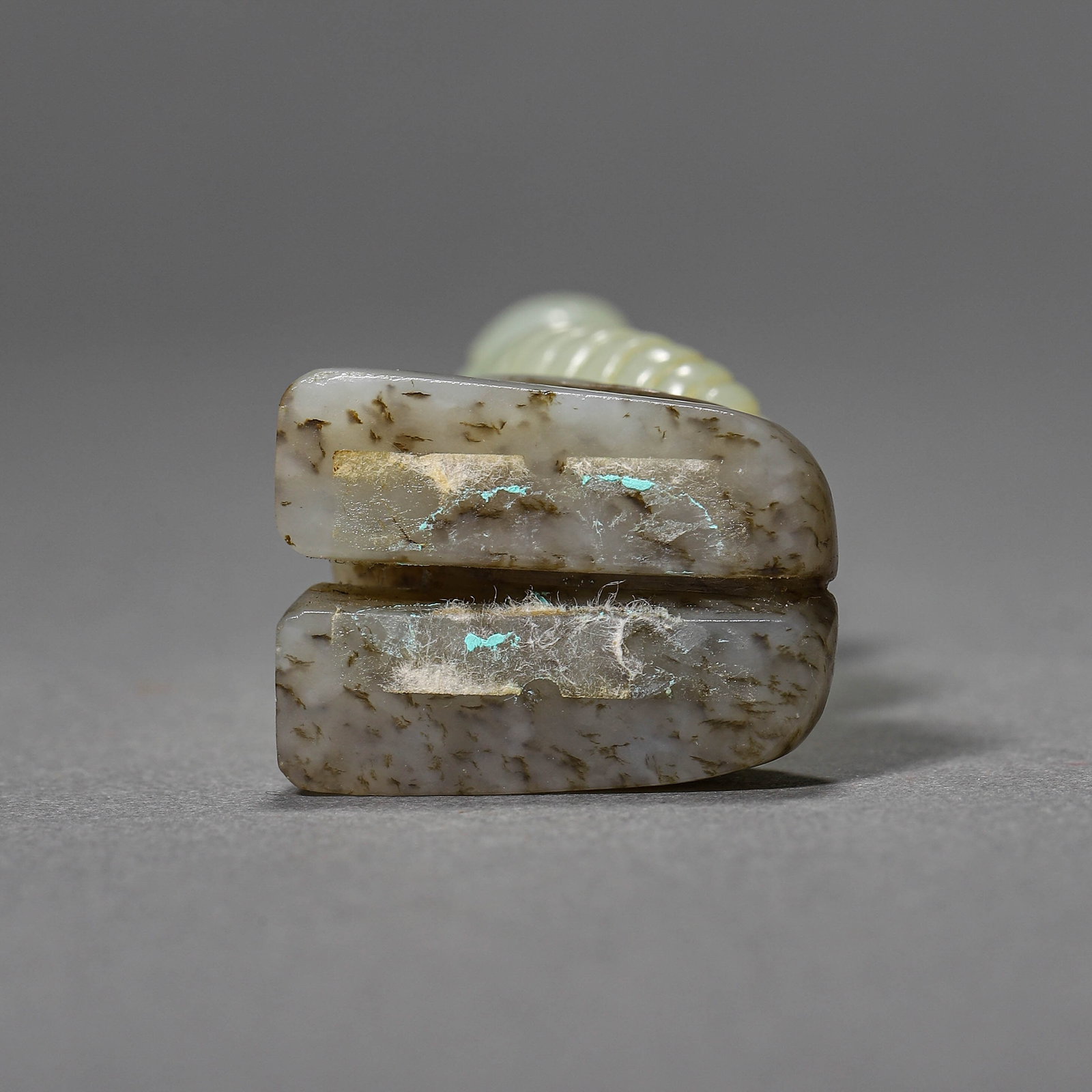 A JADE KNEELING FIGURE - 6