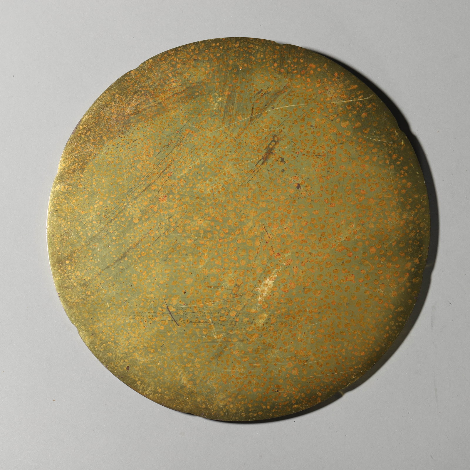 A GILT-BRONZE MIRROR - 6