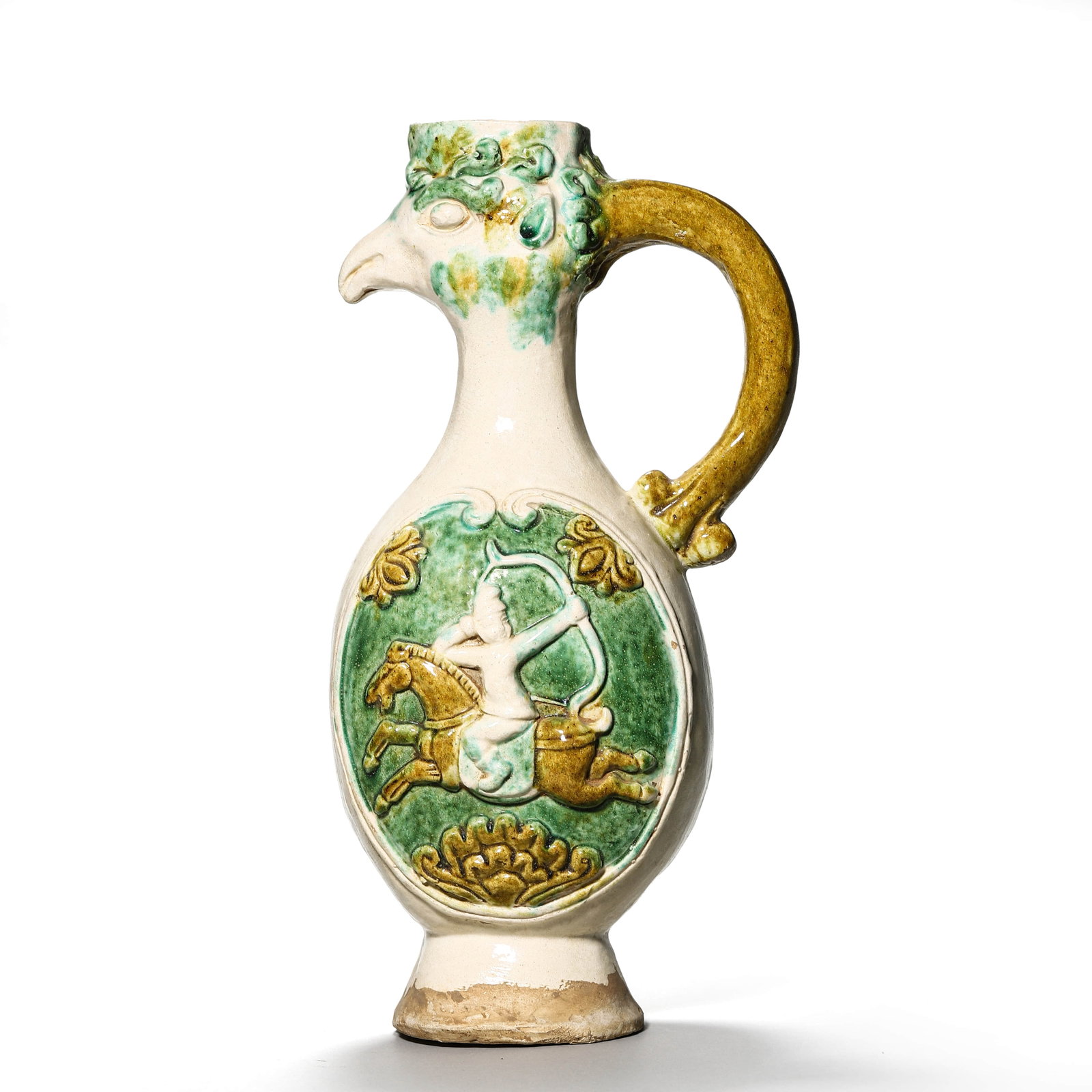 A SANCAI-GLAZED PHOENIX-HEAD EWER - 4