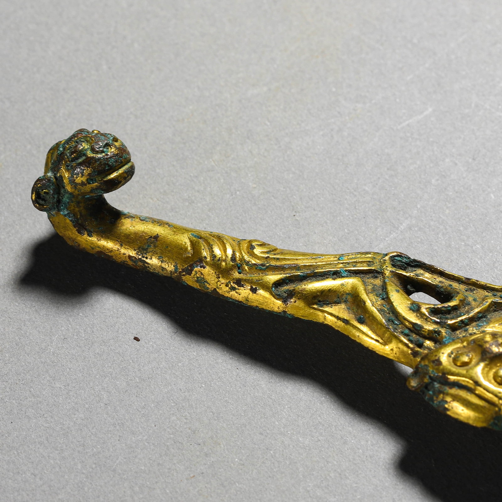 A GILT-BRONZE 'MONKEY' BELT HOOK - 5