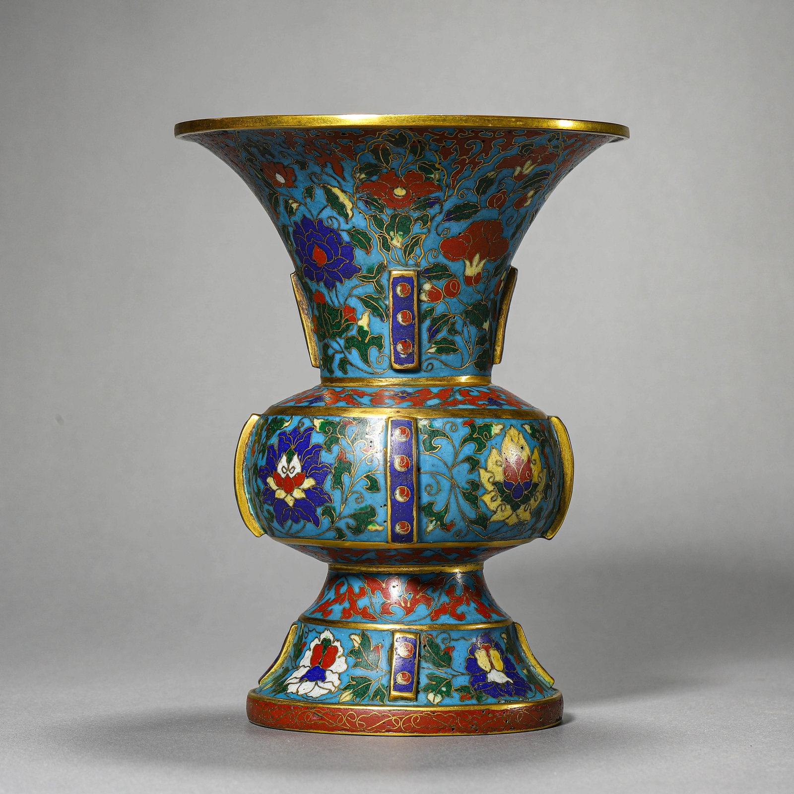 A CLOISONNÉ ENAMEL FLUTED VASE (1 of 7)