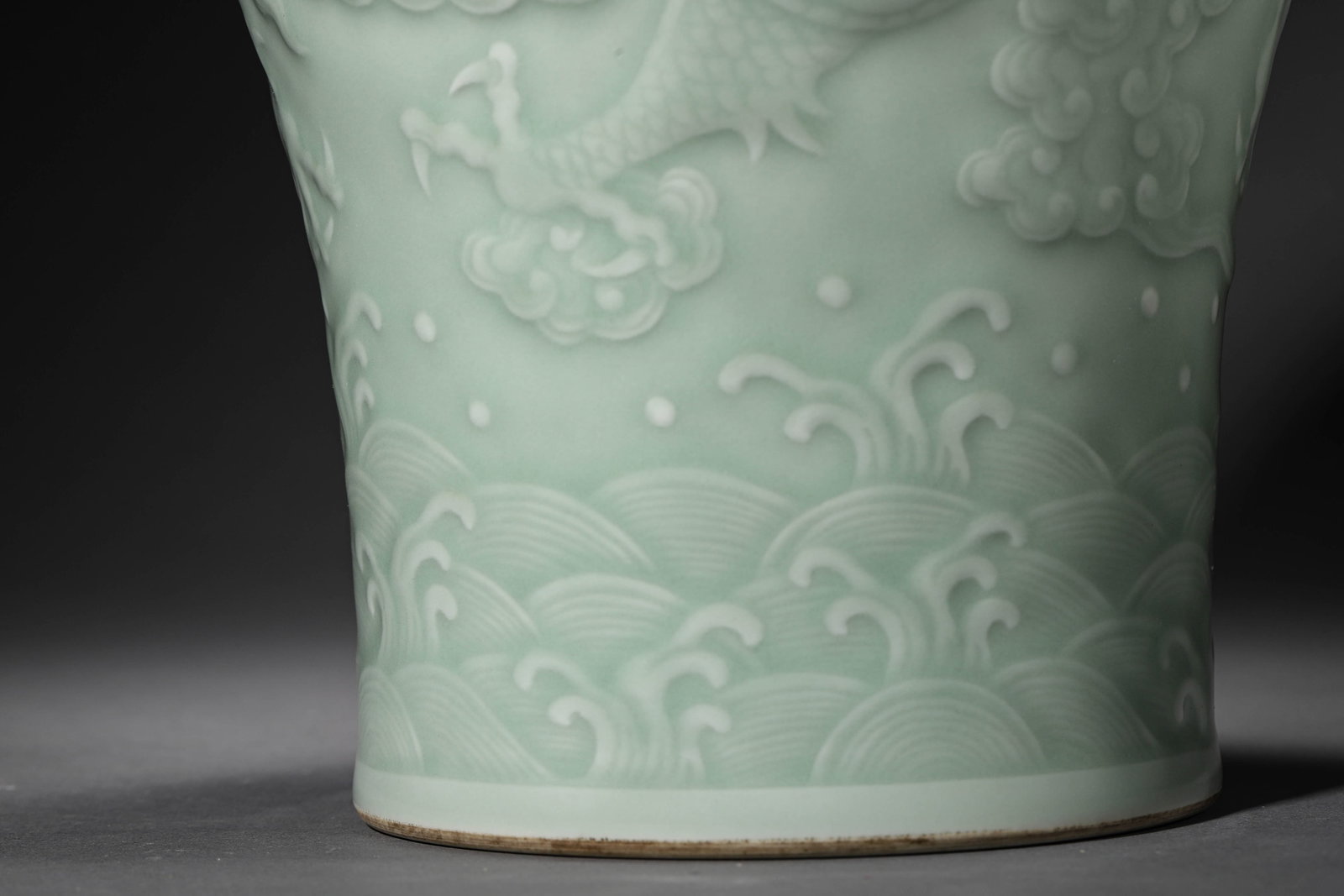 A CELADON-GLAZED 'DRAGON' MEIPING - 5