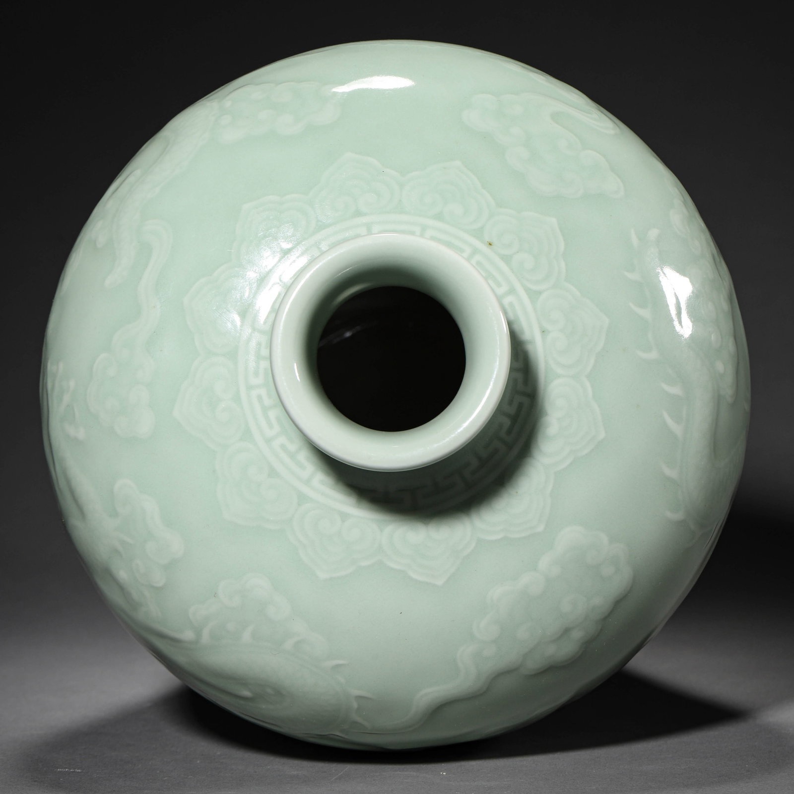 A CELADON-GLAZED 'DRAGON' MEIPING - 6