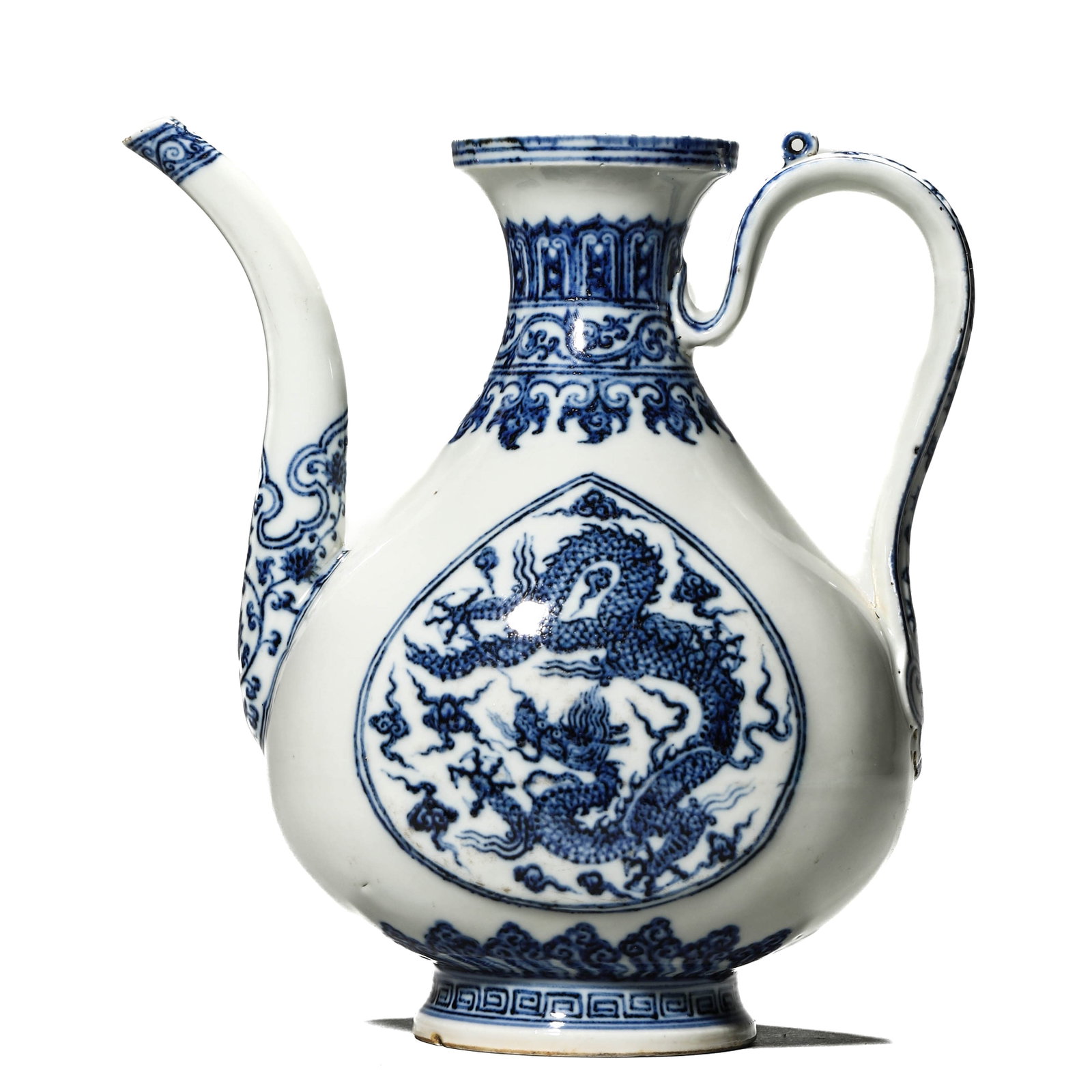 A BLUE AND WHITE EWER - 5