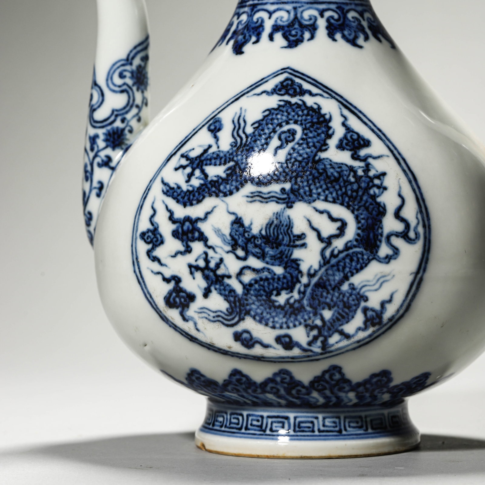 A BLUE AND WHITE EWER - 6