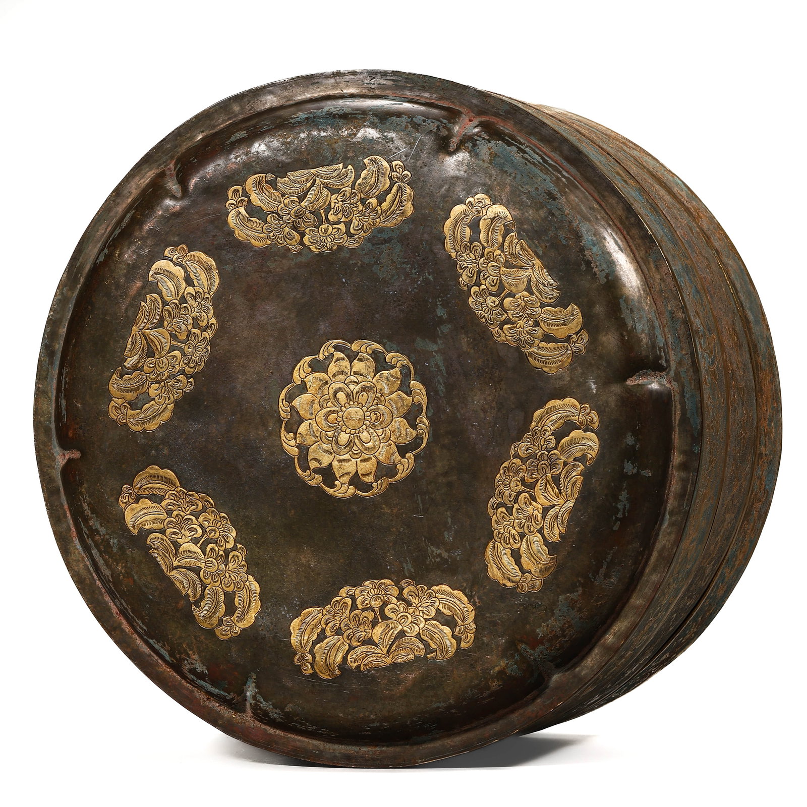 A GILT-BRONZE BOX - 7