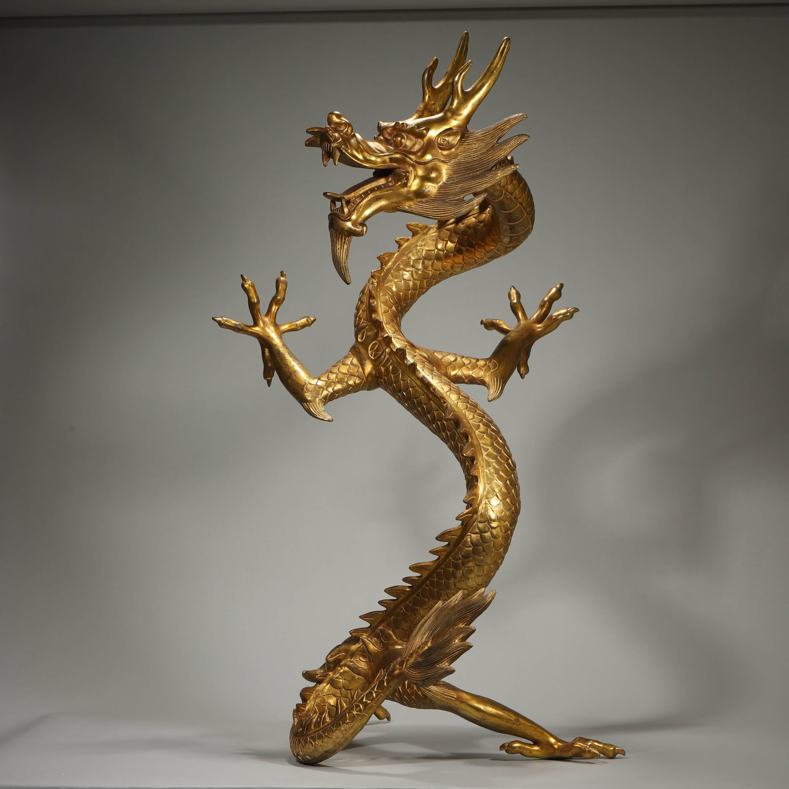 A GILT-BRONZE DRAGON - 10
