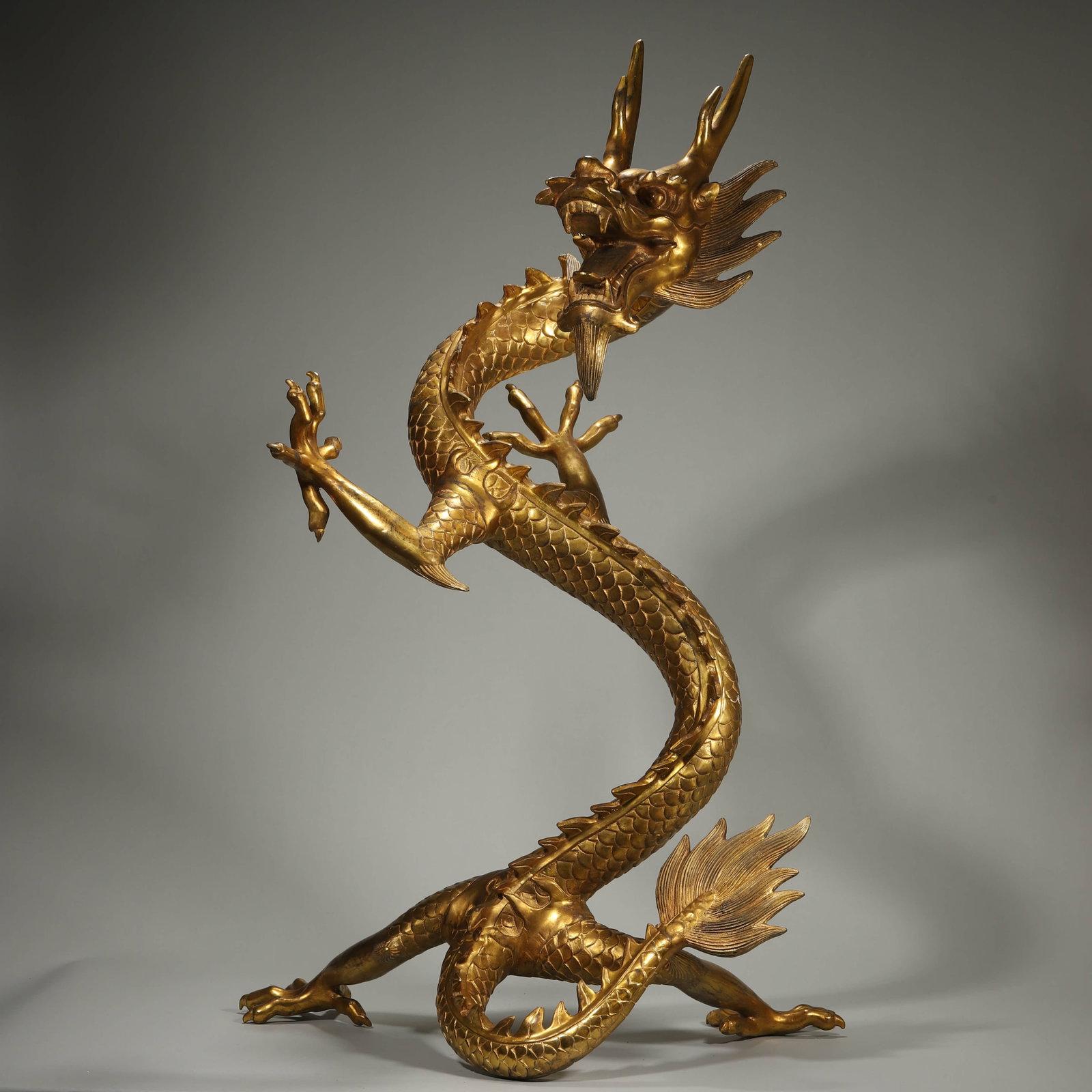 A GILT-BRONZE DRAGON (1 of 12)