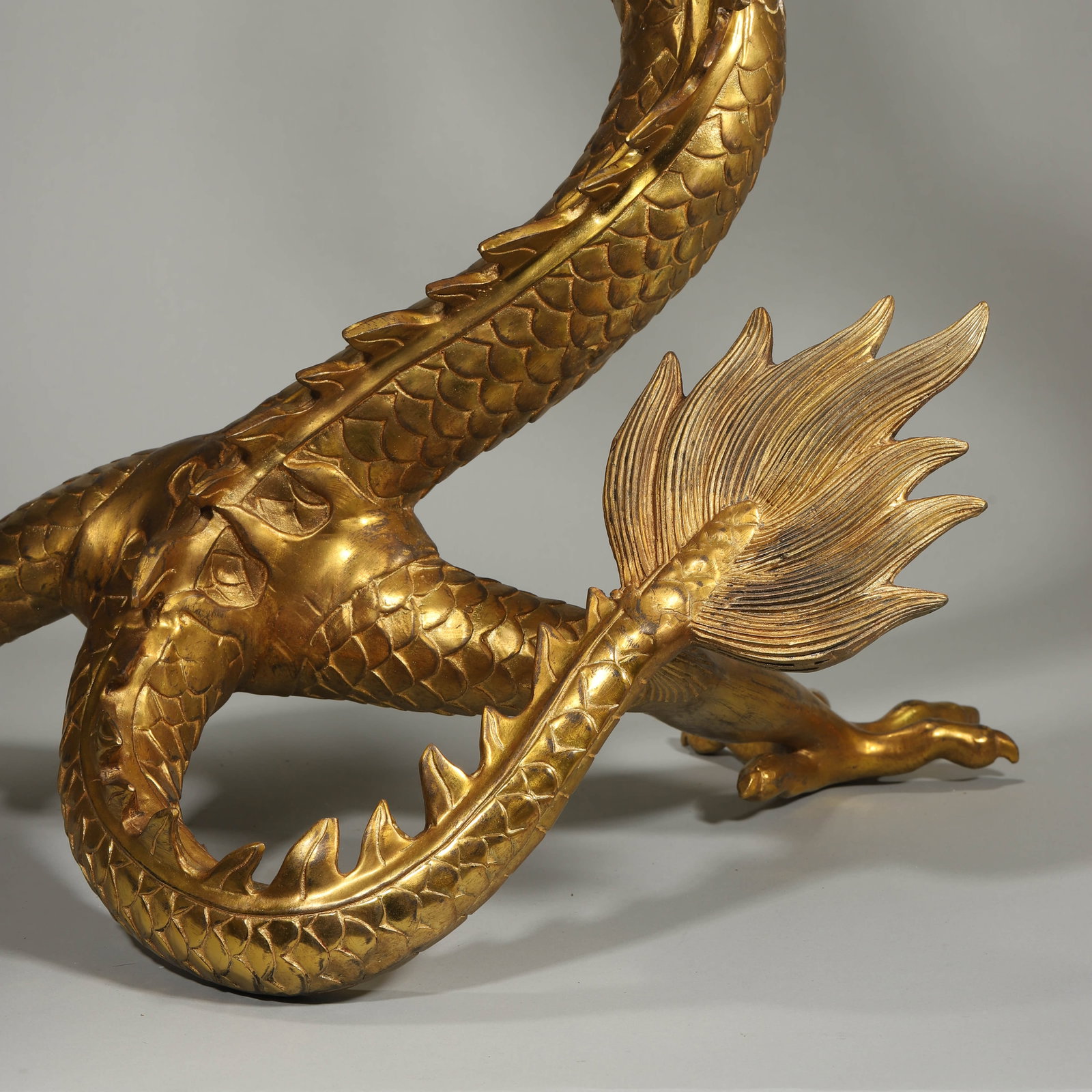 A GILT-BRONZE DRAGON - 9
