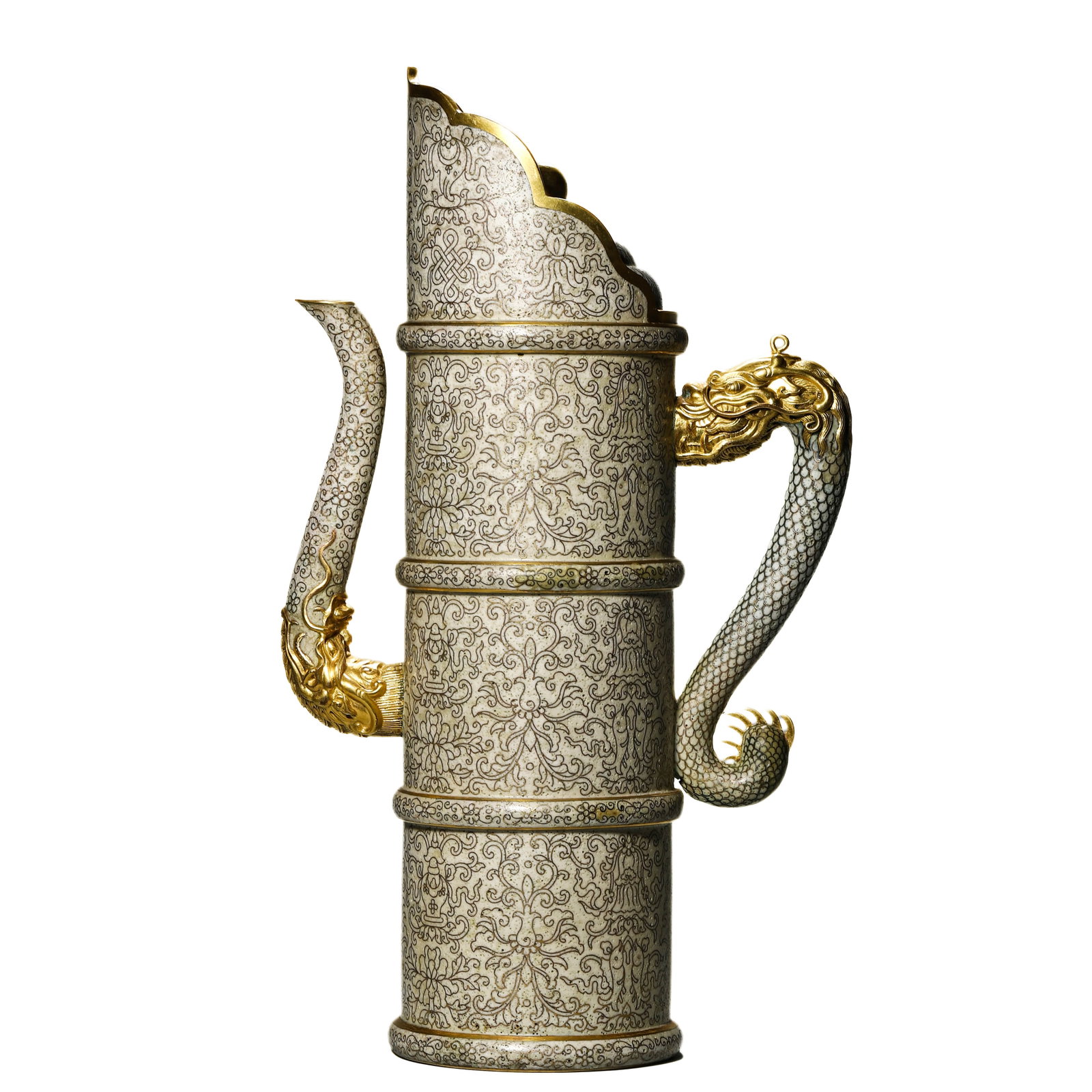A TIBETAN-STYLE DOMU EWER: A TIBETAN-STYLE DOMU EWER Height: 15 3/16 in. (38.5 cm)