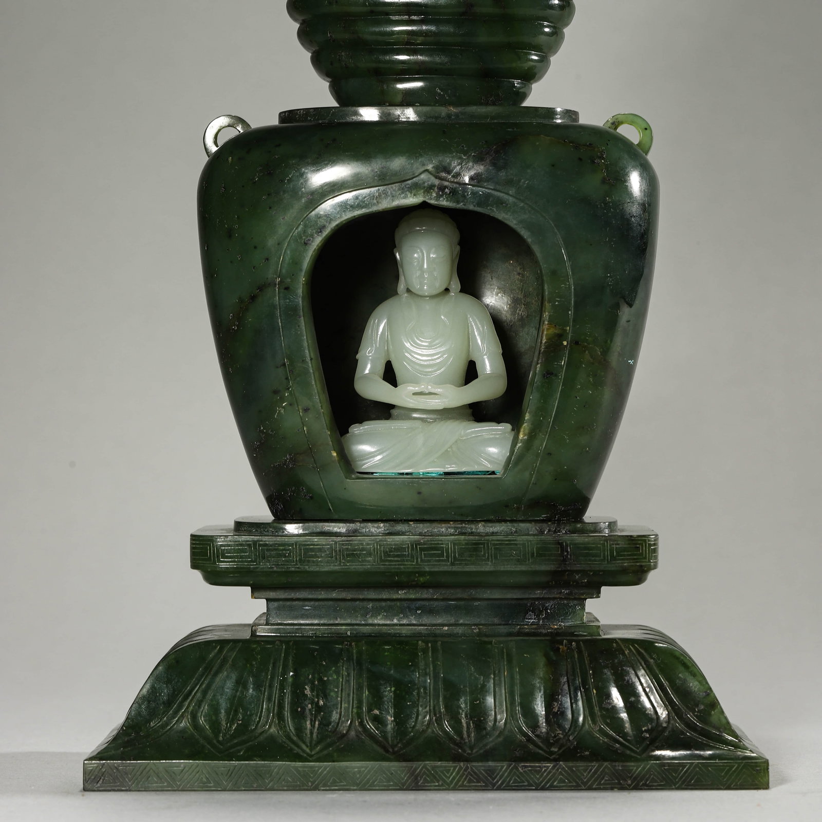 A SPINACH JADE PAGODA - 3