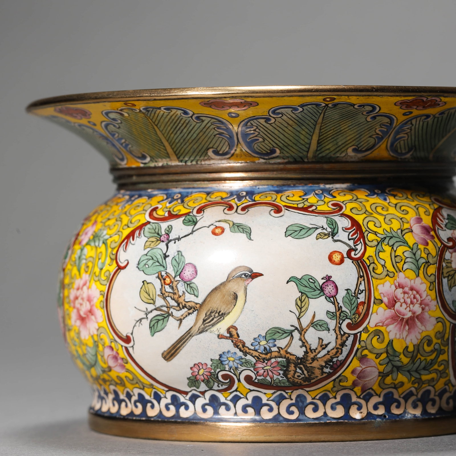 A COPPER ENAMEL SPITTOON - 2