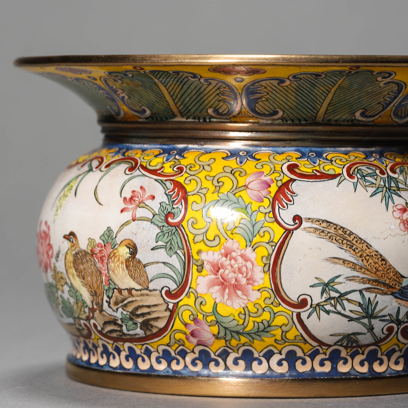 A COPPER ENAMEL SPITTOON - 6