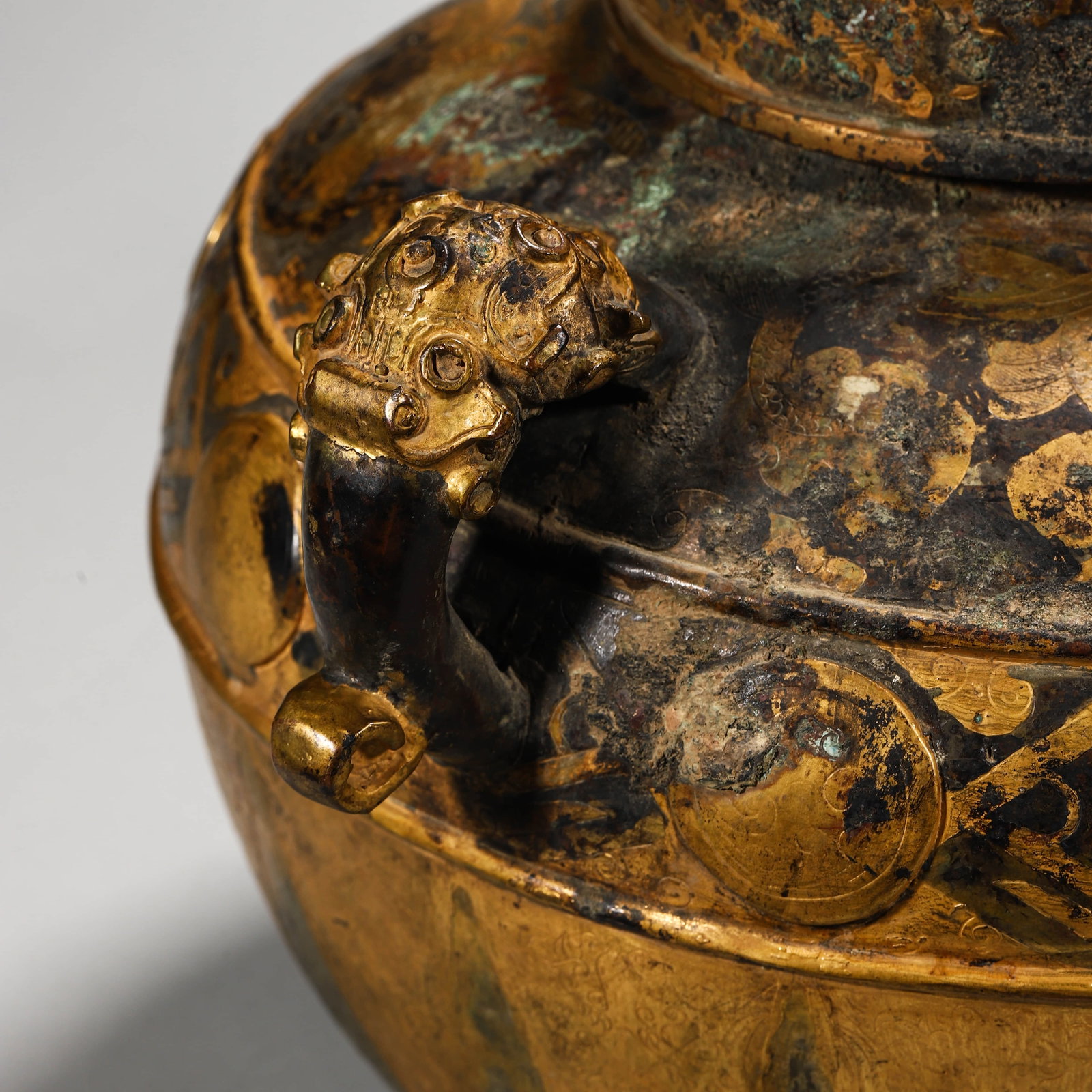 A GILT-BRONZE TEAPOT - 5