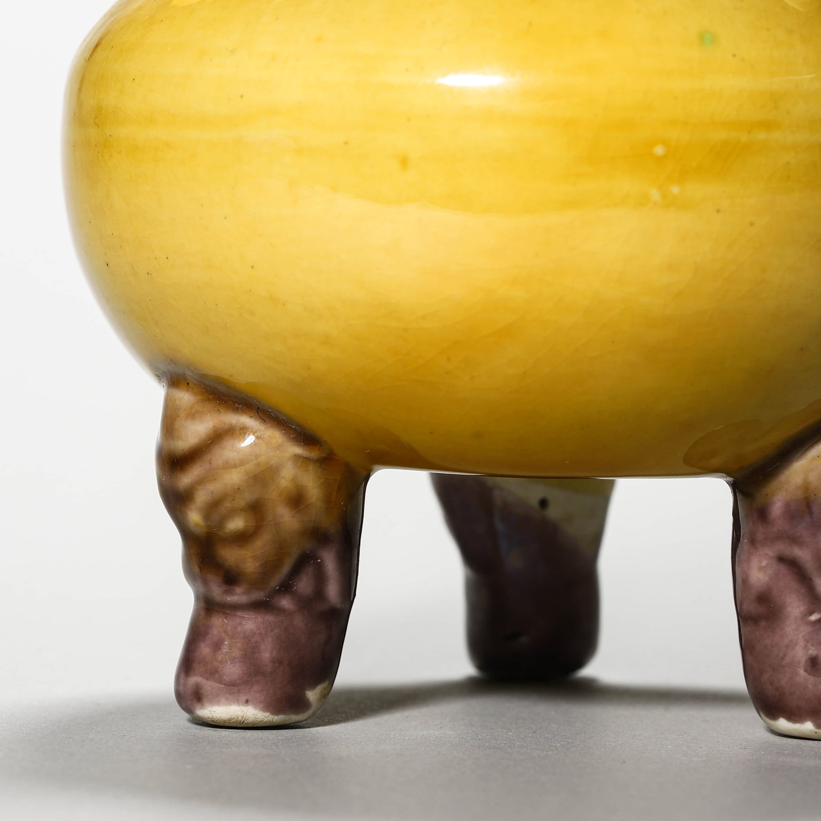 A YELLOW-GLAZED CENSER - 3