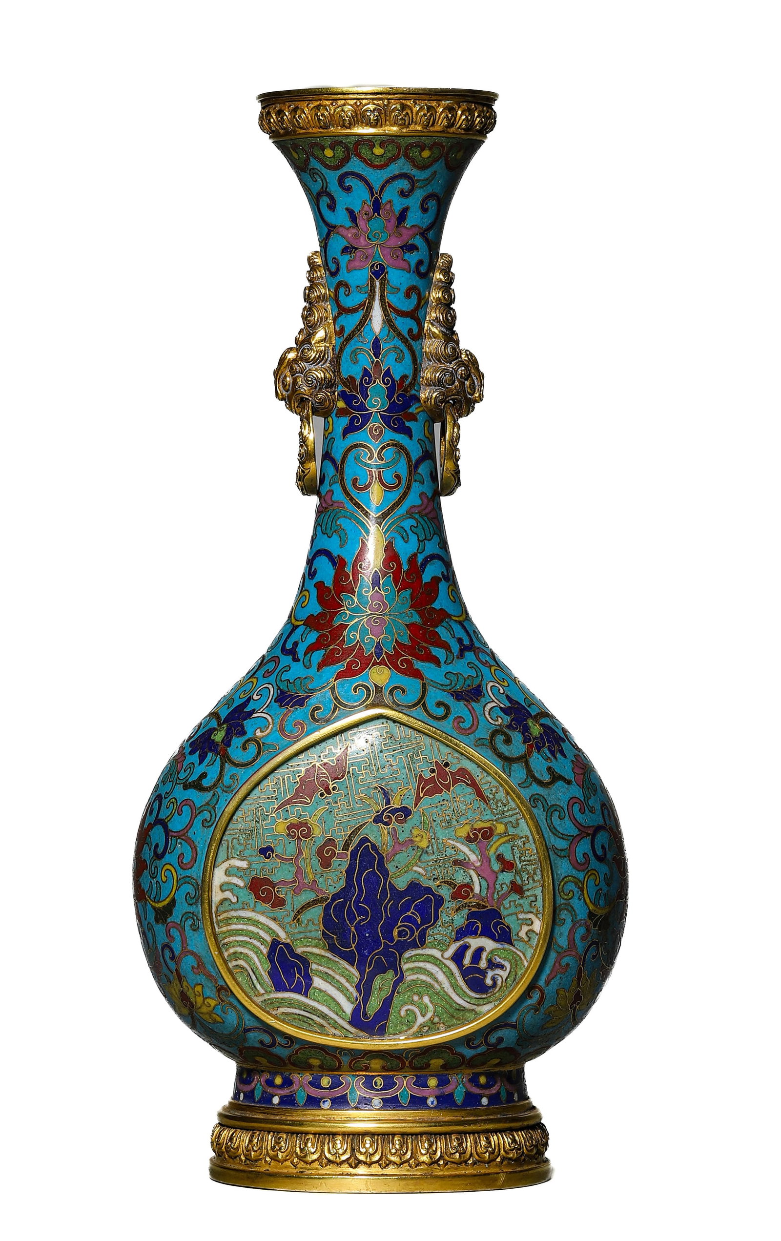 A CLOISONNÉ ENAMEL 'SHOU' VASE (1 of 5)