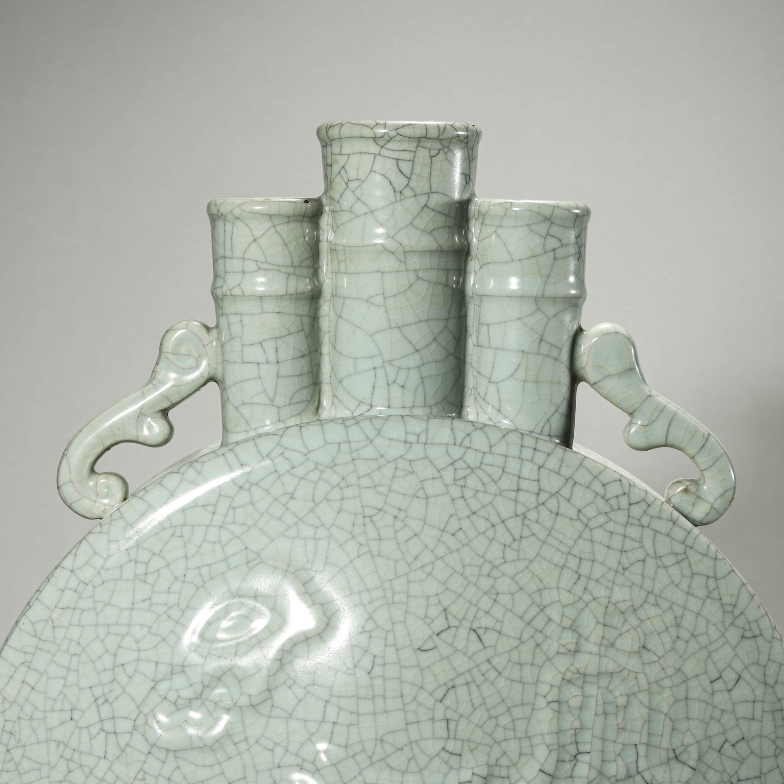 A CELADON GLAZED MOONFLASK - 4