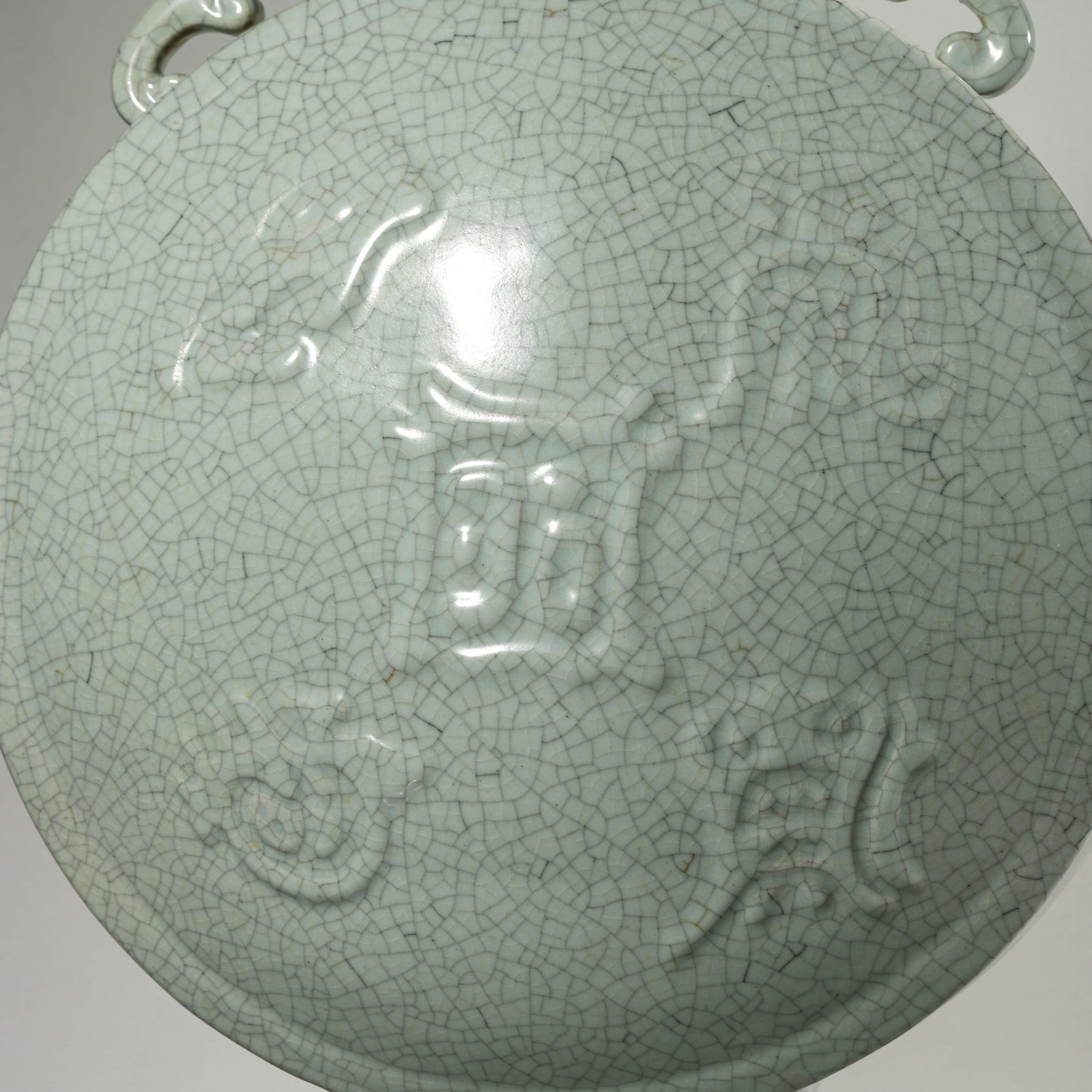 A CELADON GLAZED MOONFLASK - 6