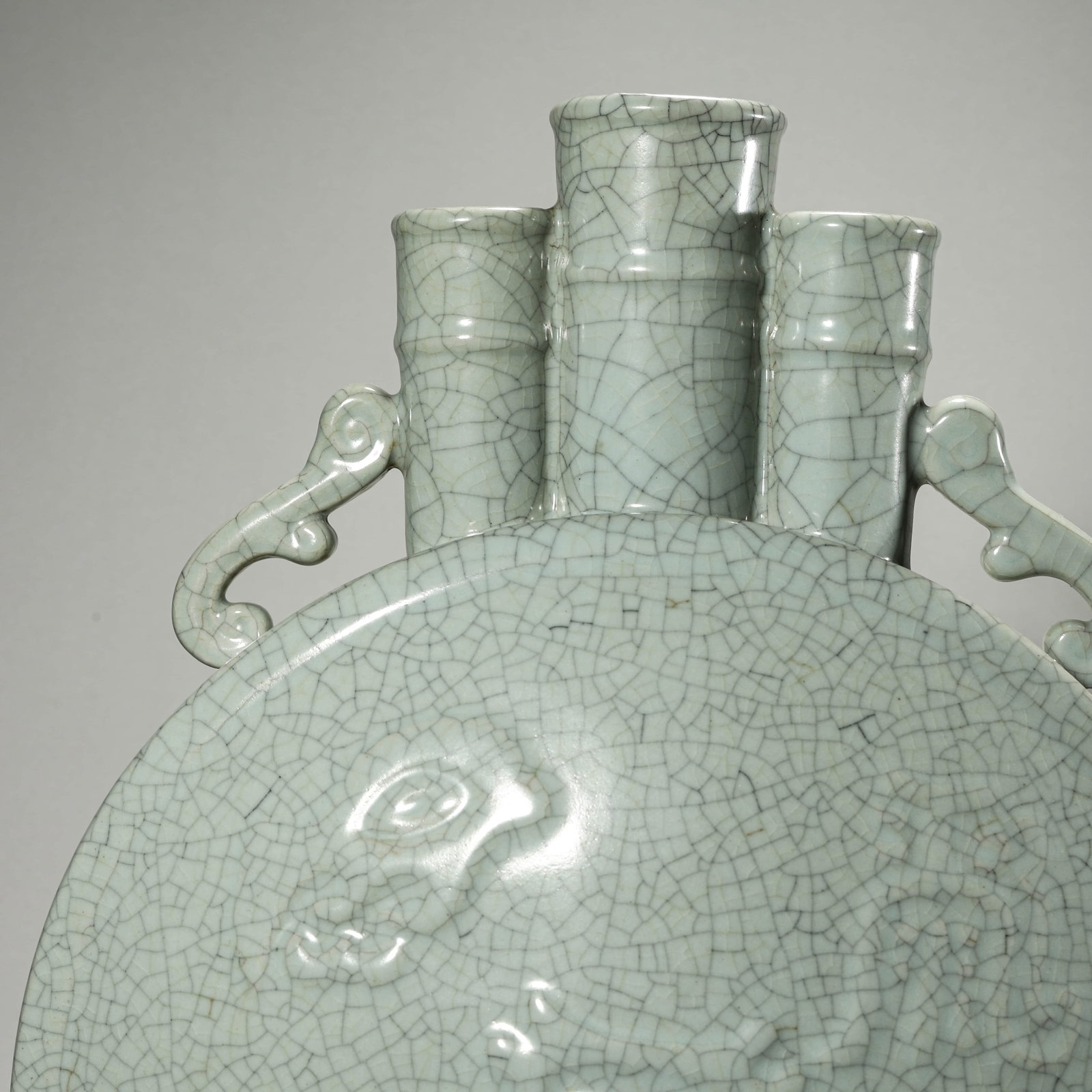 A CELADON GLAZED MOONFLASK - 7