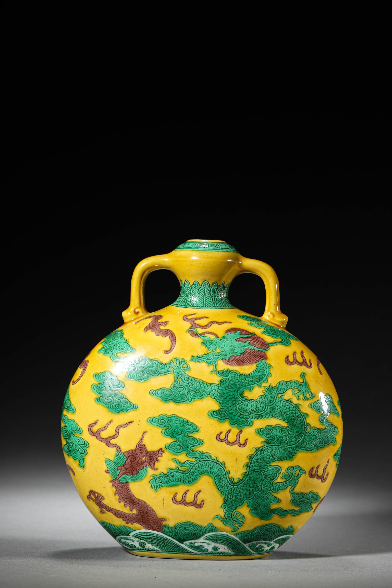 A SANCAI 'DRAGON' MOONFLASK - 4