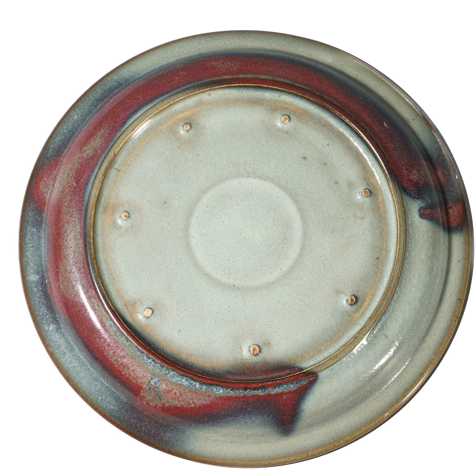 A JUN-GLAZED 'PURPLE SPLASH' DISH - 5