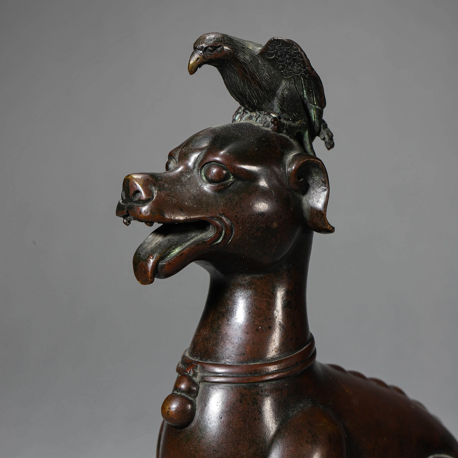 A BRONZE BEAST FIGURE - 5