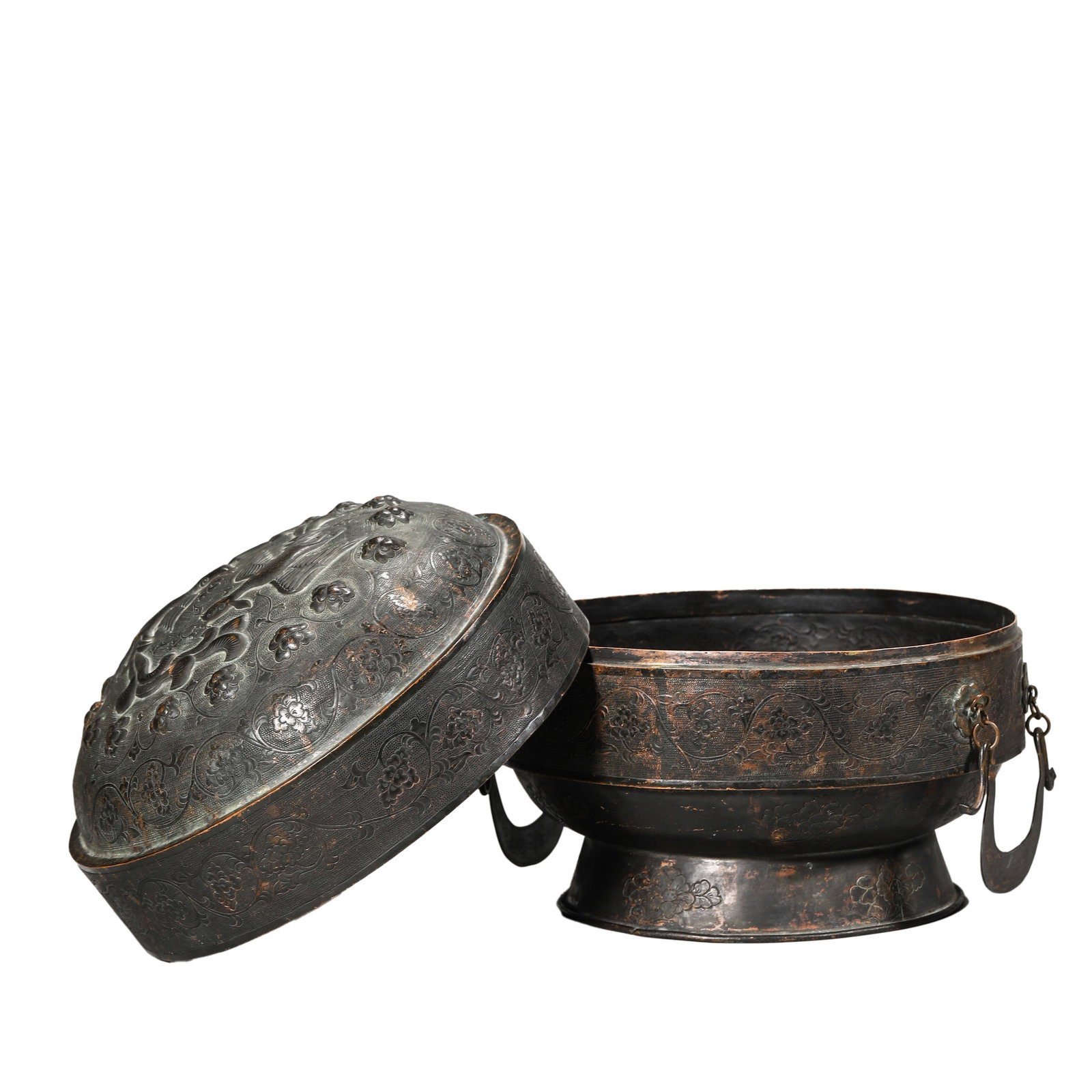 A SILVER 'DOUBLE PHOENIX' TWO-HANDLED BOX - 5