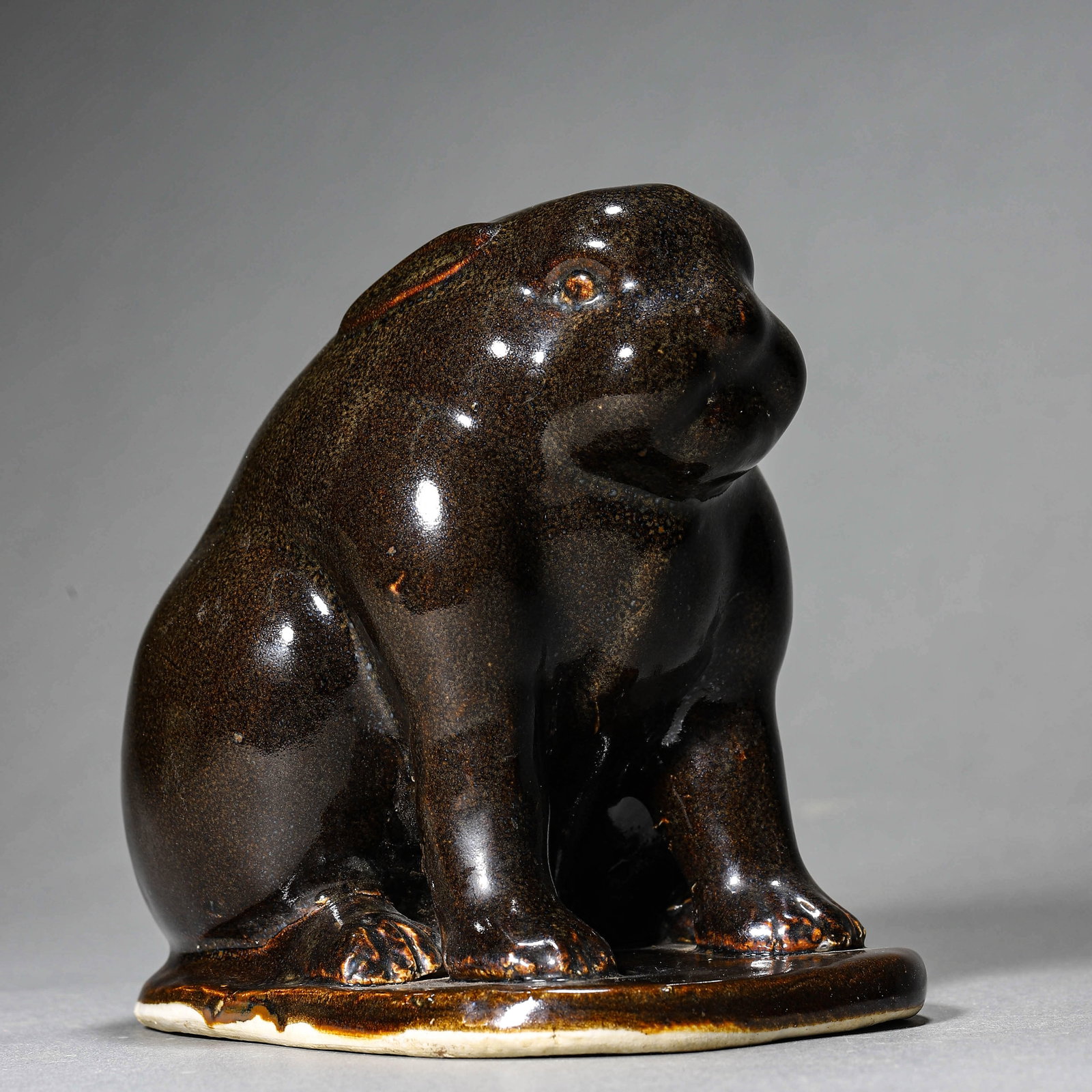 A TEA-DUST-GLAZED RABBIT FIGURE - 2