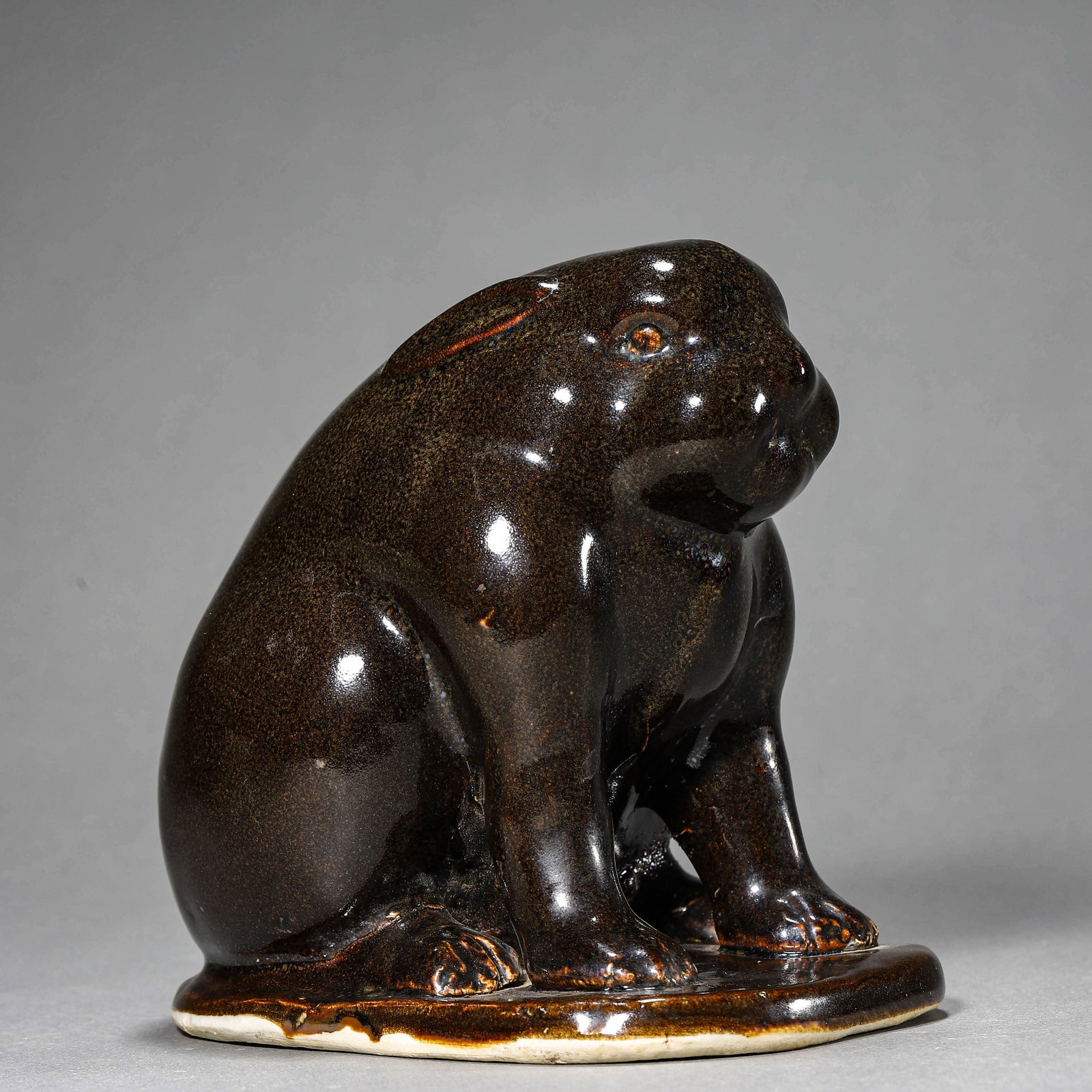 A TEA-DUST-GLAZED RABBIT FIGURE - 3