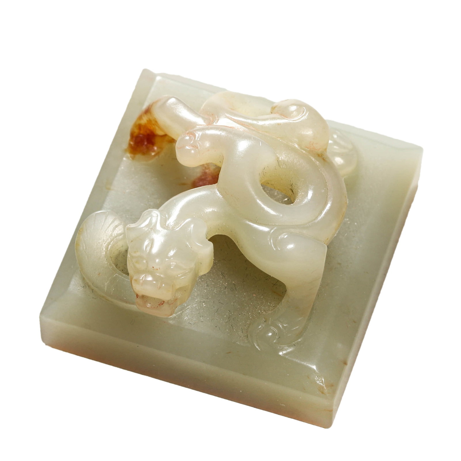 A BEAST-FINIAL SEAL: A BEAST-FINIAL SEAL Height: 1 1/16 in. (2.7 cm)