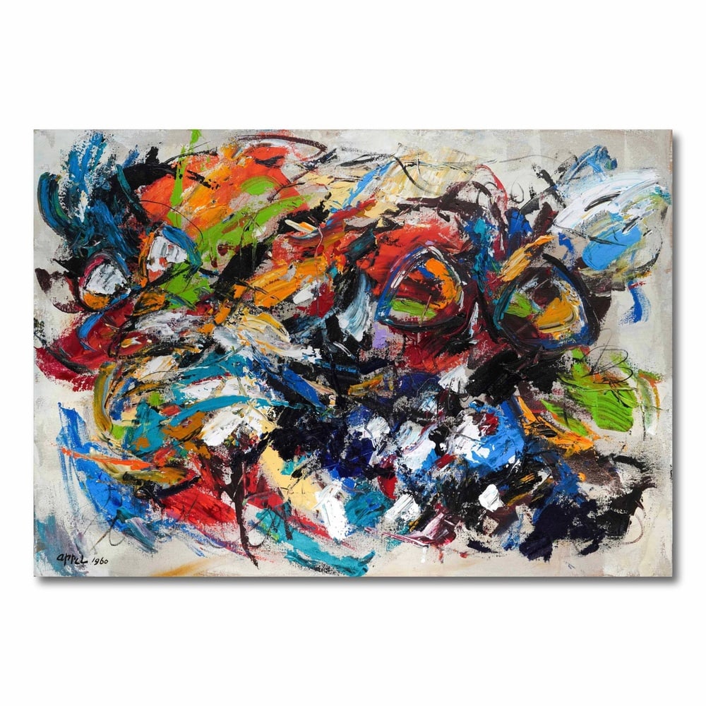 KAREL APPEL (1921-2006), ATTRIBUTED TO, OIL ON CANVAS: Image Dimensions: 39 1/4 by 27 1/2 in (100 by 70 cm) Signed (lower left) This painting comes with COA. Karel Appel (1921-2006) was a Dutch painter, sculptor, and poet known for his vibrant and express