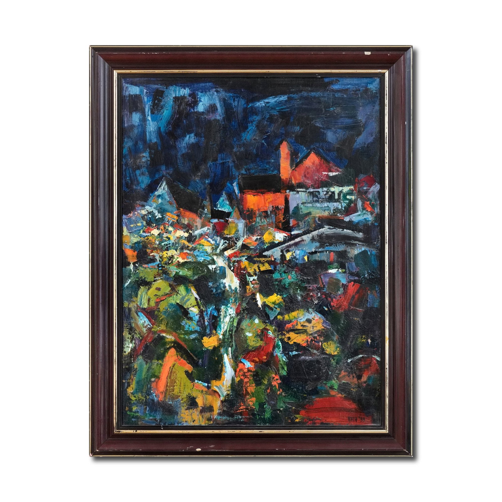 SAYED HAIDER RAZA (1922-2016), ATTRIBUTED TO, OIL ON CANVAS: Signed (lower right) Image Dimensions: 29 1/2 x 22 in (75 x 56 cm) This painting comes with COA. S.H. Raza stands as one of the most significant figures in modern Indian art, whose career traversed
