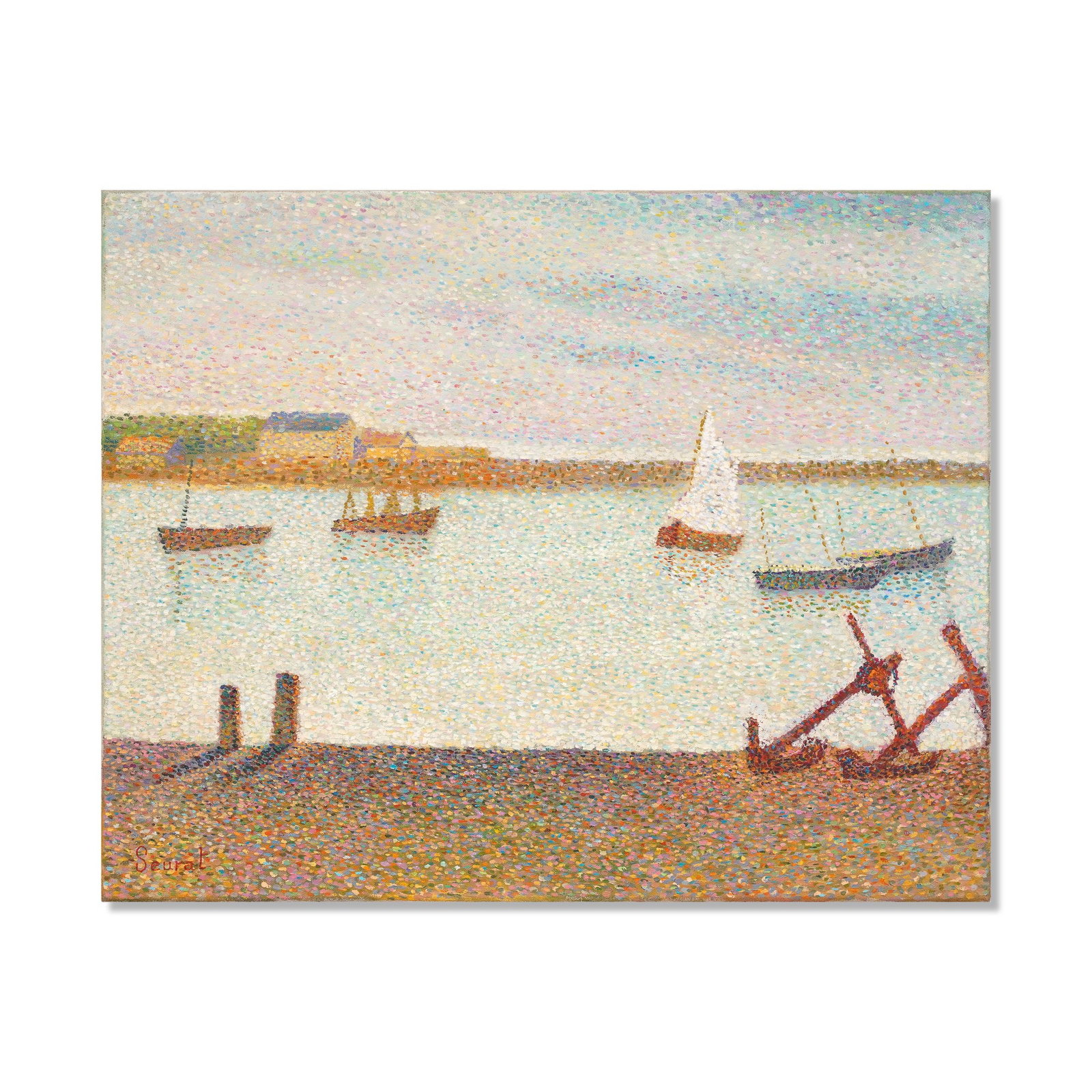 GEORGES SEURAT (1859-1891), ATTRIBUTED TO, OIL ON CANVAS: Signed (lower left) Image Dimensions: 25 3/4 x 32 in (65.4 x 81.2 cm) This painting comes with COA. Georges Seurat remains one of the most revolutionary and intellectually influential figures of ninet