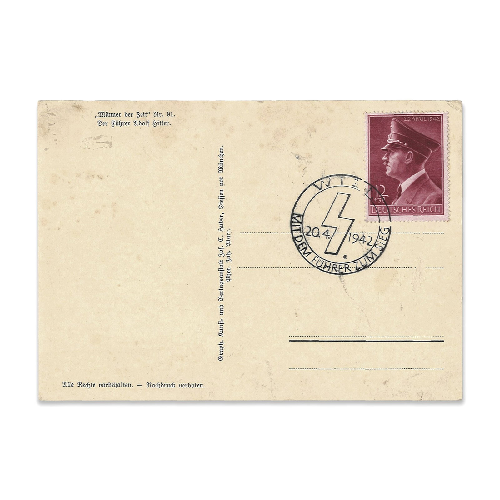 ADOLF HITLER SIGNED POSTCARD - 2