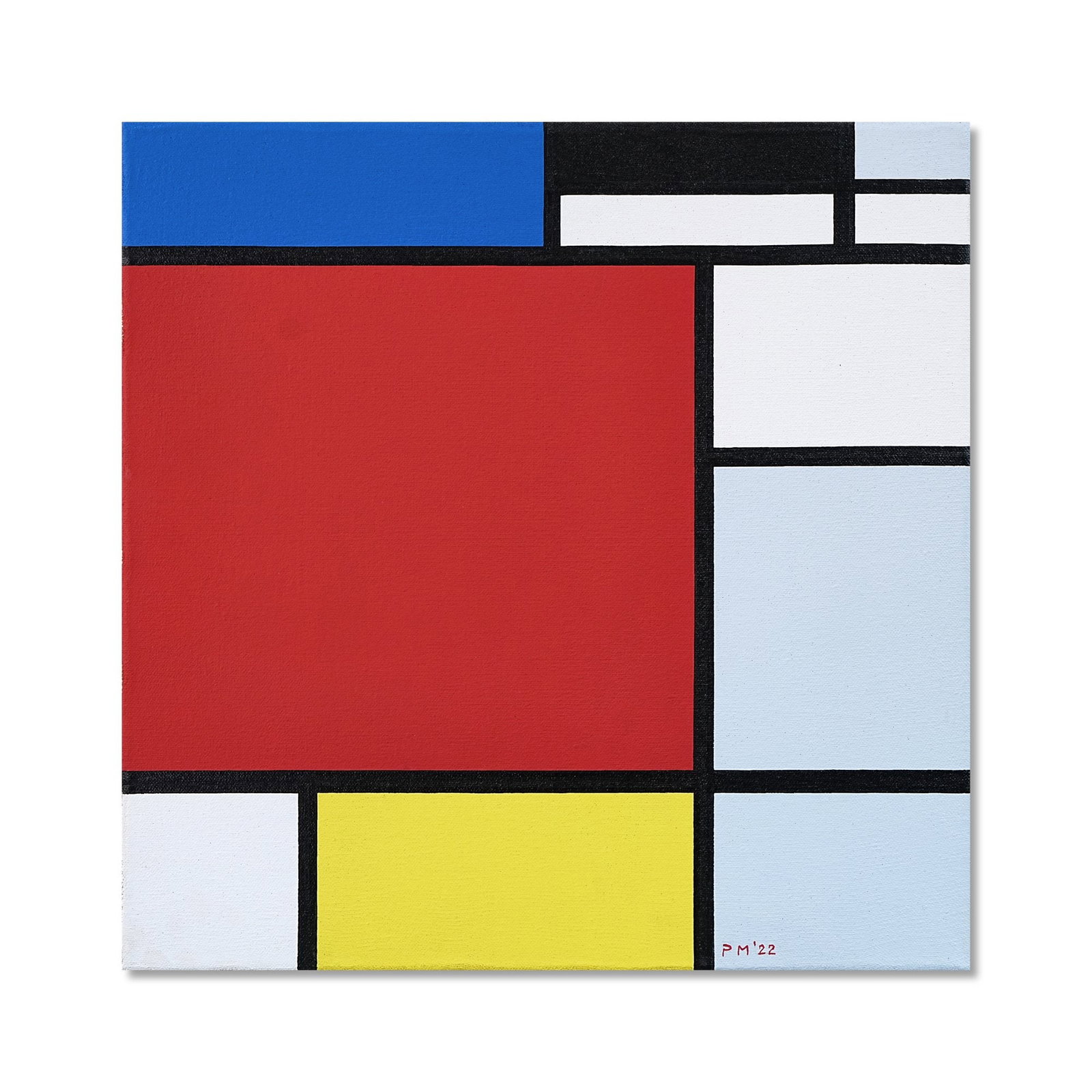 PIET MONDRIAN (1872-1944), ATTRIBUTED TO, OIL ON CANVAS: Signed (lower right) Image Dimensions: 20 x 20 in (51 x 51 cm) This painting comes with COA. Piet Mondrian stands among the most influential pioneers of abstraction, whose revolutionary theory of