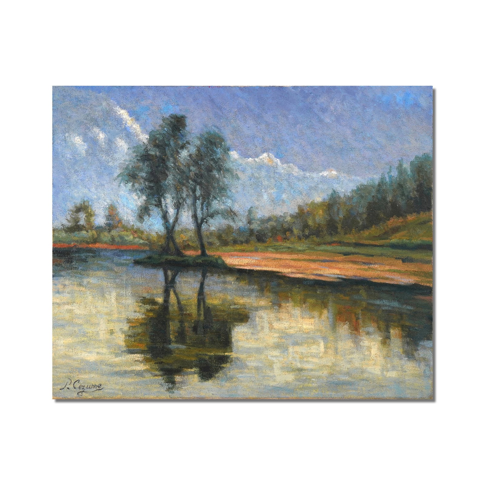 PAUL CEZANNE (1839-1906), ATTRIBUTED TO, OIL ON CANVAS: Signed (lower left) Image Dimensions: 23 1/4 x 28 3/8 in (59 x 72 cm) This painting comes with COA. Regarded as the "father of modern art," Paul Cézanne bridged Impressionism and the birth of Cubism