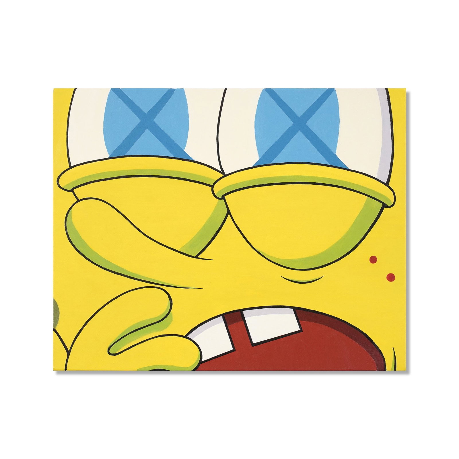 KAWS (B.1974), ATTRIBUTED TO, ACRYLIC ON CANVAS: Signed (verso) Image Dimensions: 20 x 16 in (50.8 x 40.6 cm) This painting comes with COA. Kaws, a leading figure in contemporary art, has built his reputation by blending elements of street culture