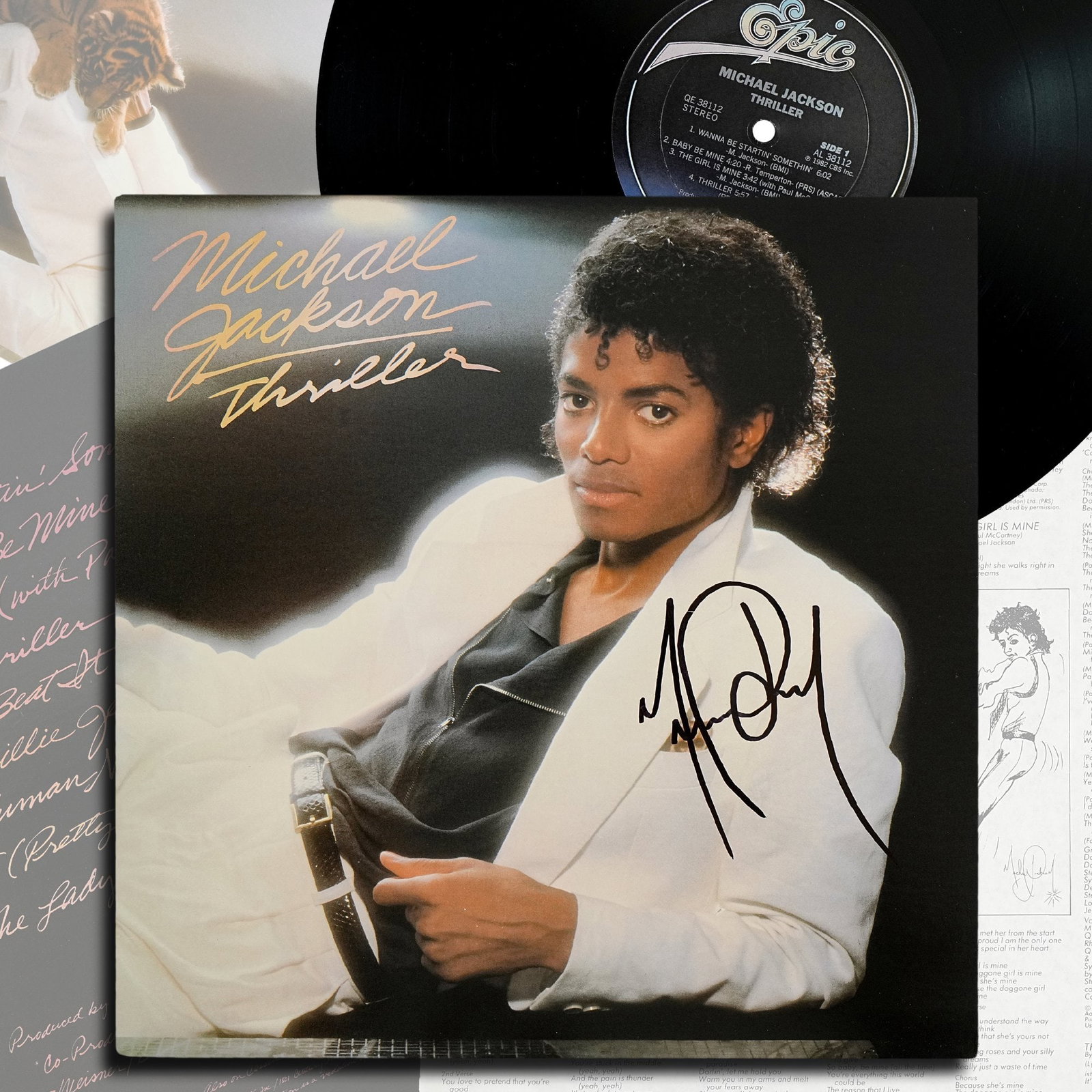 MICHAEL JACKSON SIGNED "THRILLER" LP (1 of 8)