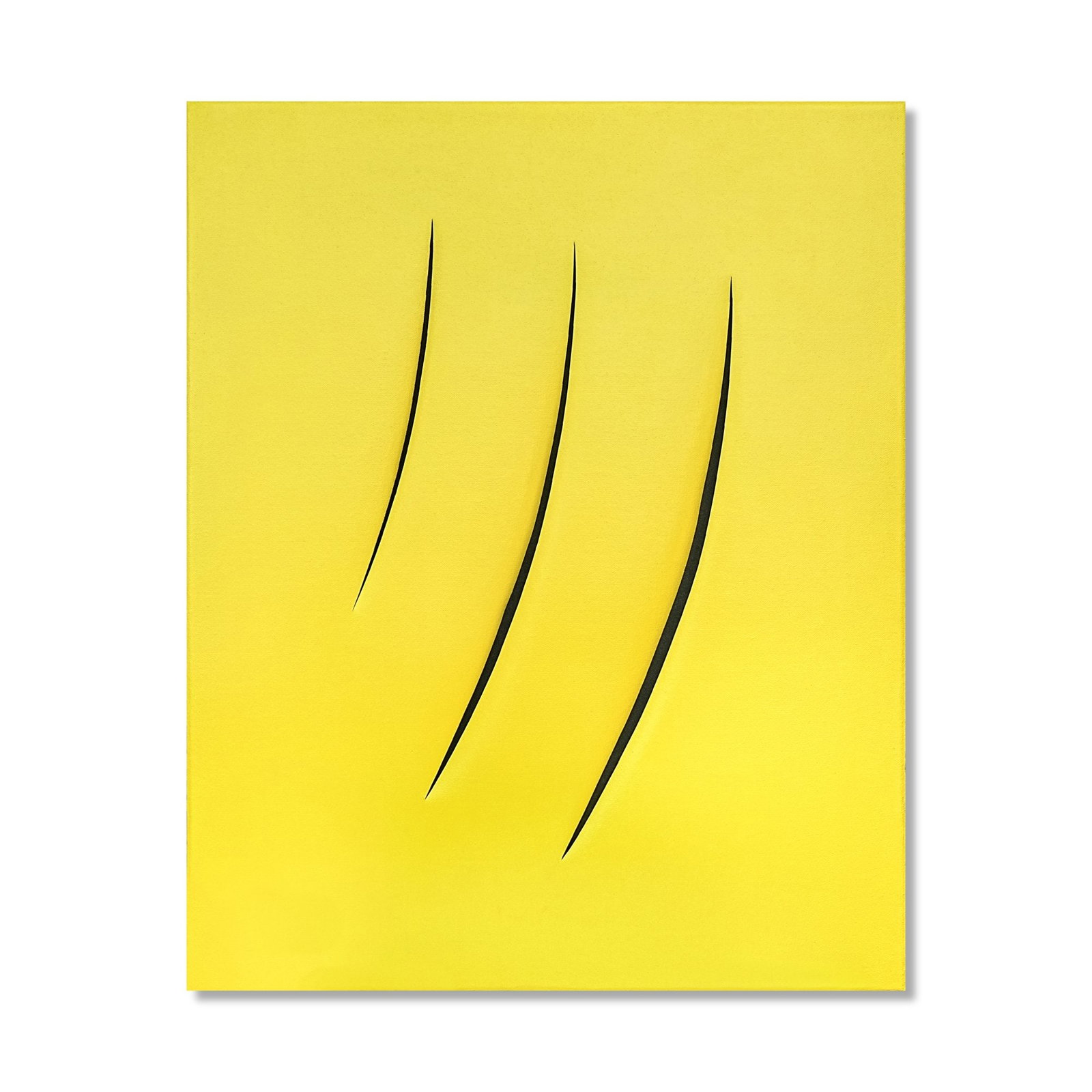 LUCIO FONTANA (1899-1968), ATTRIBUTED TO, OIL ON CANVAS: Signed (verso) Image Dimensions: 32 x 25 3/4 in (81.2 x 65 cm) This painting comes with COA. Few artistic gestures have altered the course of modern art as profoundly as Lucio Fontana's celebrated