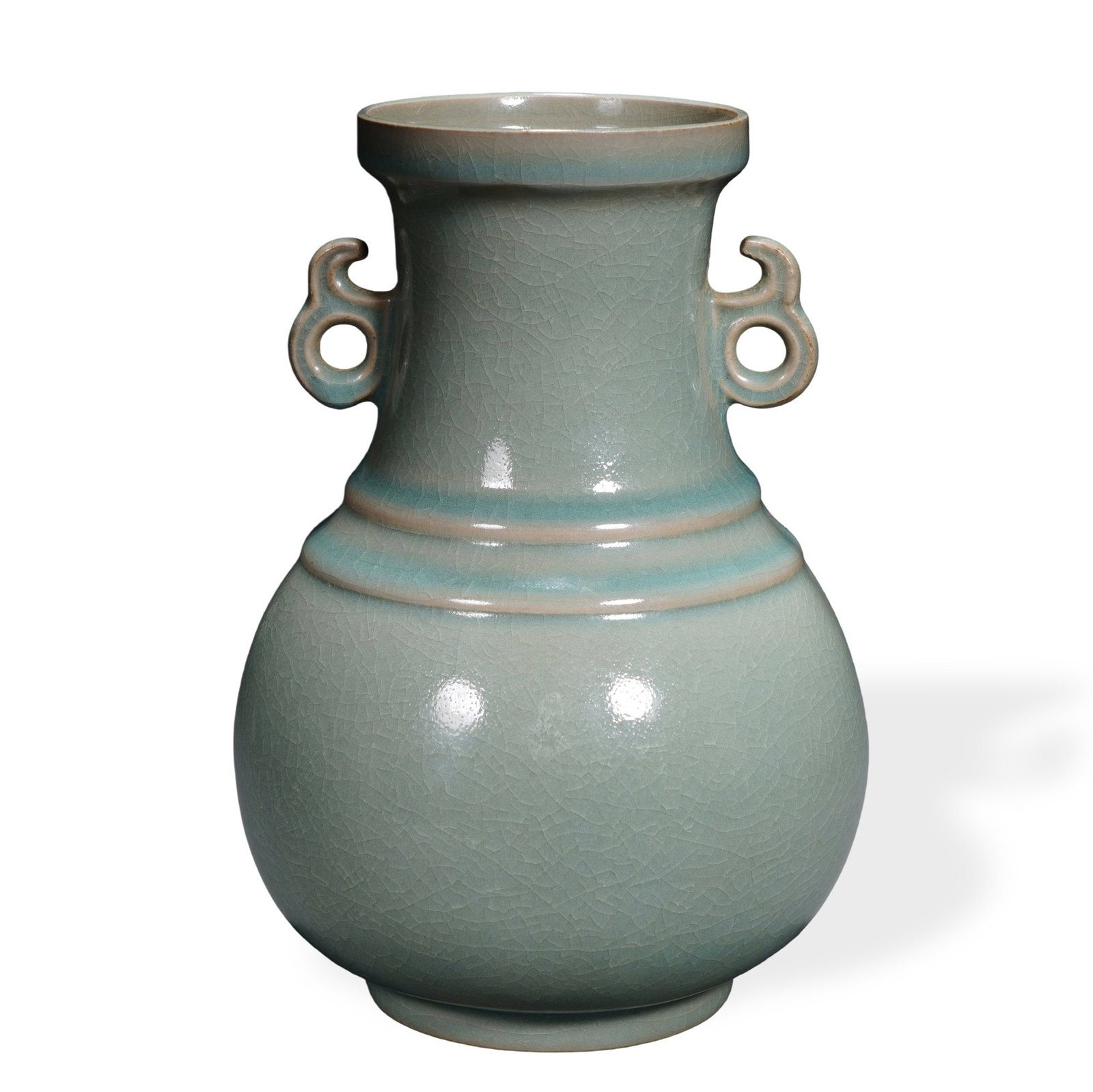 LONGQUAN CELADON TWIN-HANDLED VASE - 3