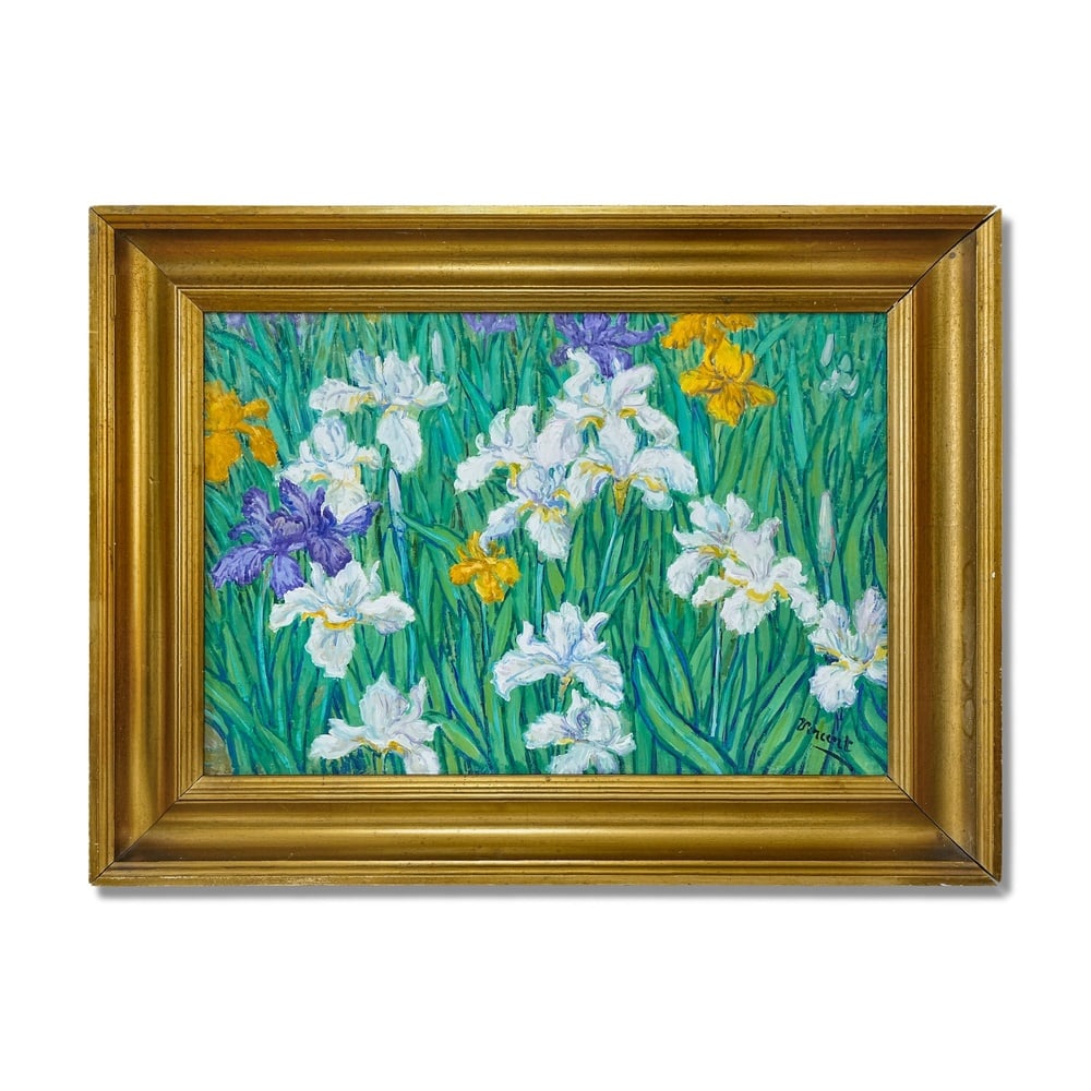 VINCENT VAN GOGH (1853-1890), ATTRIBUTED TO, OIL ON CANVAS: Signed (lower right) Image Dimensions: 13 1/4 x 19 1/8 in (33.5 x 48.5 cm) Framed Dimensions: 17 7/8 x 23 3/4 in (45.5 x 60.5 cm) This painting comes with COA. Vincent van Gogh's floral paintings repr