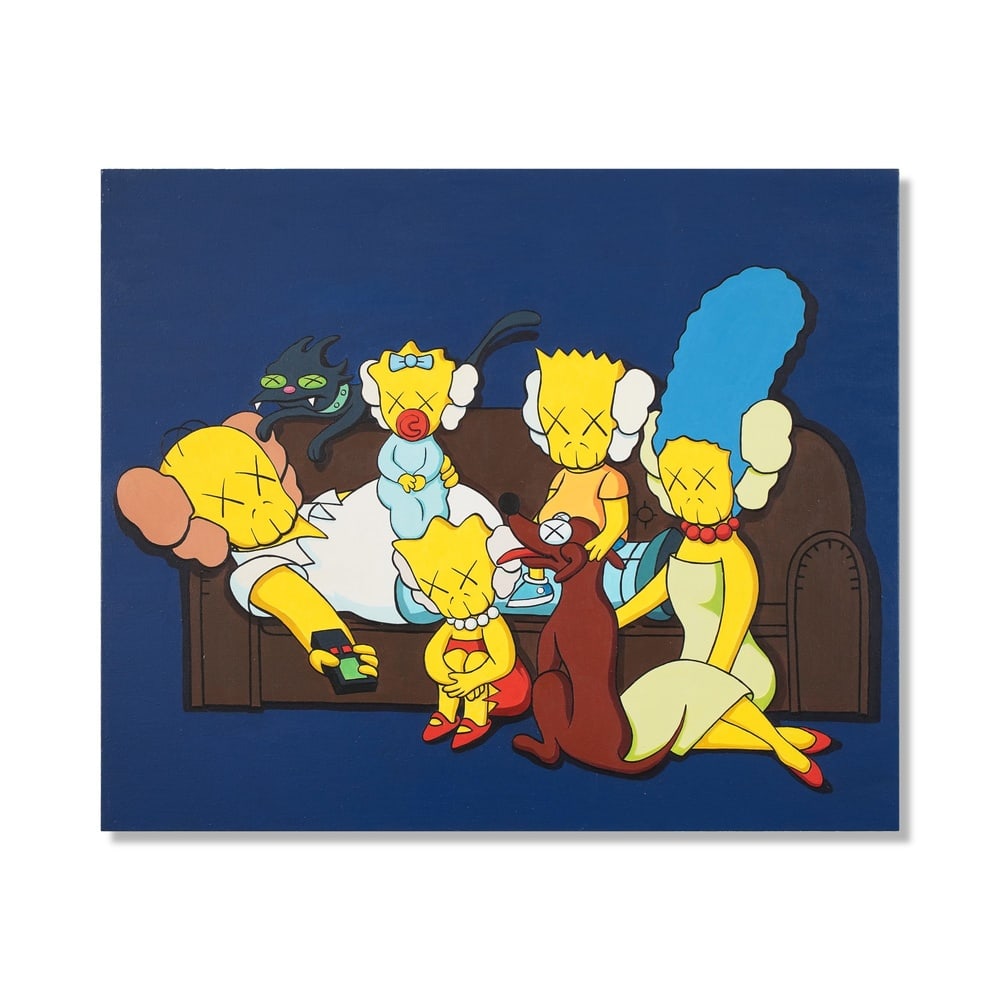 KAWS (B.1974), ATTRIBUTED TO, ACRYLIC ON CANVAS: Signed (verso) Image Dimensions: 35 7/8 x 29 7/8 in (91 x 76 cm) This painting comes with COA. Few contemporary artists have successfully bridged the worlds of street culture, popular media, and fine