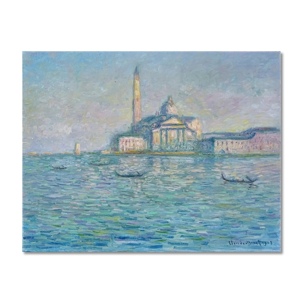 CLAUDE MONET (1840-1926), ATTRIBUTED TO, OIL ON CANVAS: Signed (lower right) Image Dimensions: 20 x 25 3/4 in (50.5 x 65 cm) This painting comes with COA. "Saint-Georges-Majeur, matin" (1908) is a luminous example of Claude Monet's later works, showcasing