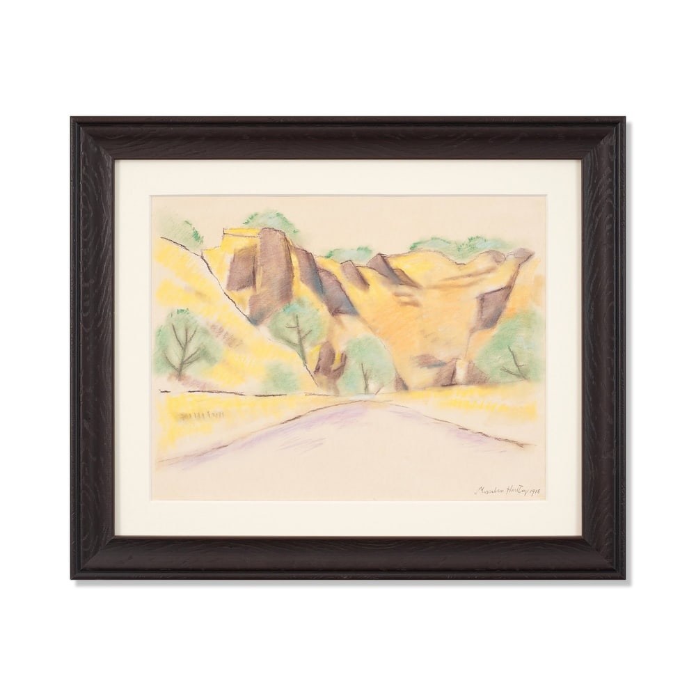 MARSDEN HARTLEY (1877-1943), ATTRIBUTED TO, PASTEL ON PAPER: Signed (lower right) Image Dimensions: 15 x 19 1/4 in (38.1 x 48.9 cm) Framed Dimensions: 22 5/8 x 27 in (57.5 x 68.5 cm) This painting comes with COA. Marsden Hartley is regarded as one of the