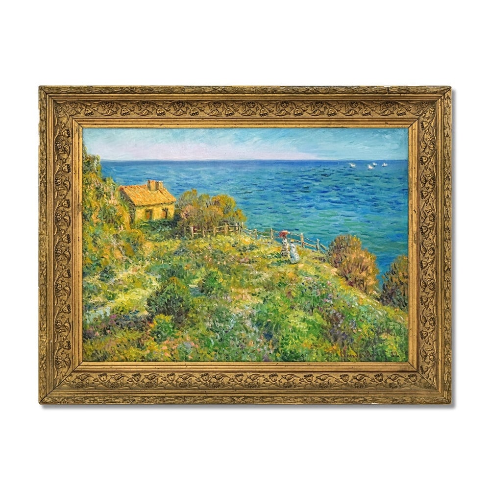 CLAUDE MONET (1840-1926), ATTRIBUTED TO, OIL ON CANVAS: Signed (lower right) Image Dimensions: 15 1/2 x 21 1/2 in (39.5 x 54.5 cm) Framed Dimensions: 19 3/4 x 25 5/8 in (50 x 65 cm) This painting comes with COA. Claude Monet stands as the central figure of