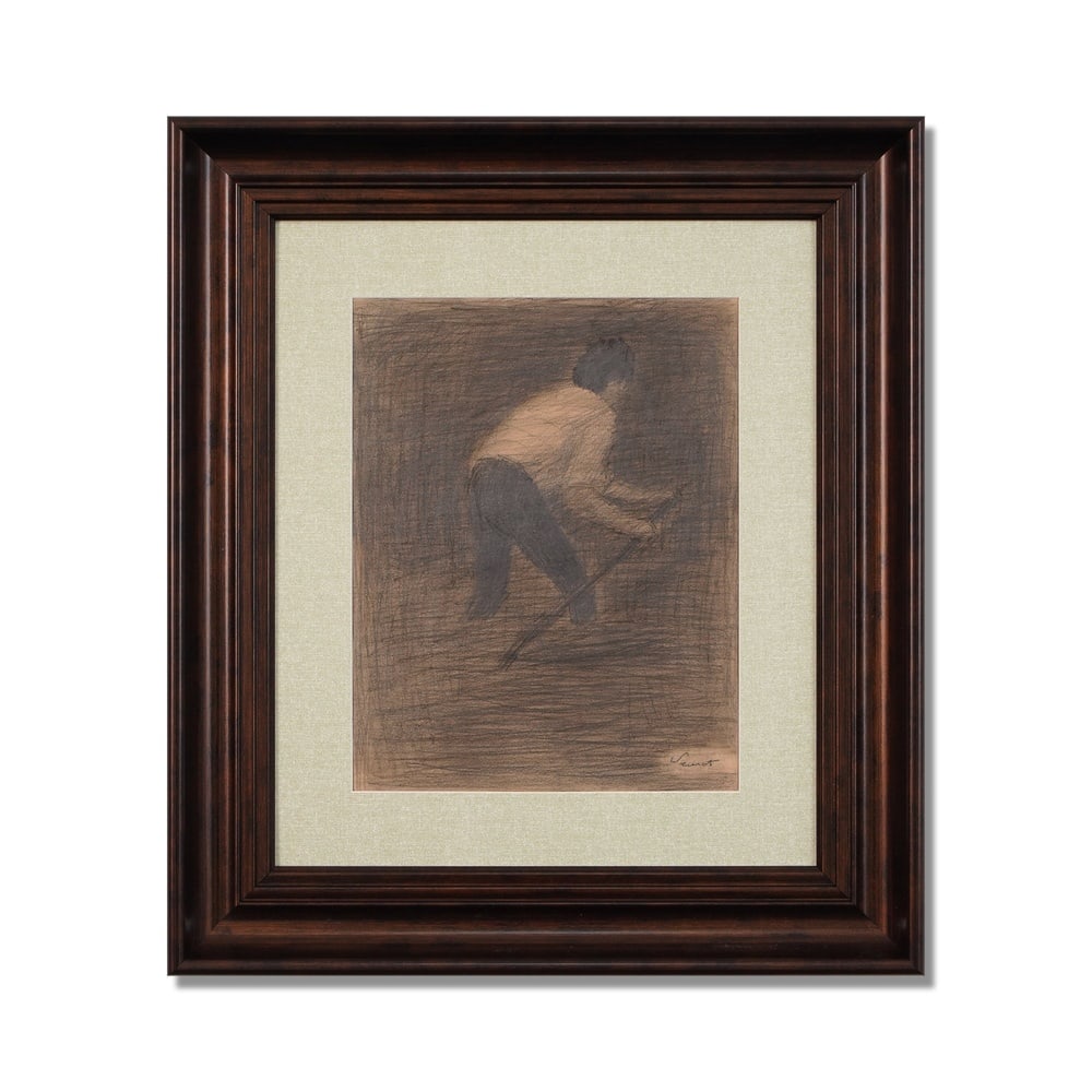 GEORGES SEURAT (1859-1891), ATTRIBUTED TO, PENCIL ON PAPER: Signed (lower right) Image Dimensions: 12 x 9 1/4 in (30.5 x 23.5 cm) Framed Dimensions: 20 1/2 x 17 3/4 in (52 x 45 cm) This painting comes with COA. Georges Seurat, a central figure in the