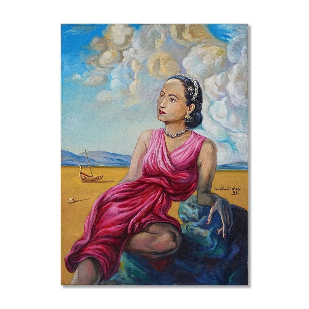 SALVADOR DALI (1904-1989), ATTRIBUTED TO, OIL ON CANVAS: Signed (lower right) Image Dimensions: 27 1/2 x 19 3/4 in (70 x 50 cm) This painting comes with COA. Salvador Dalí stands as one of the most theatrically intellectual figures of